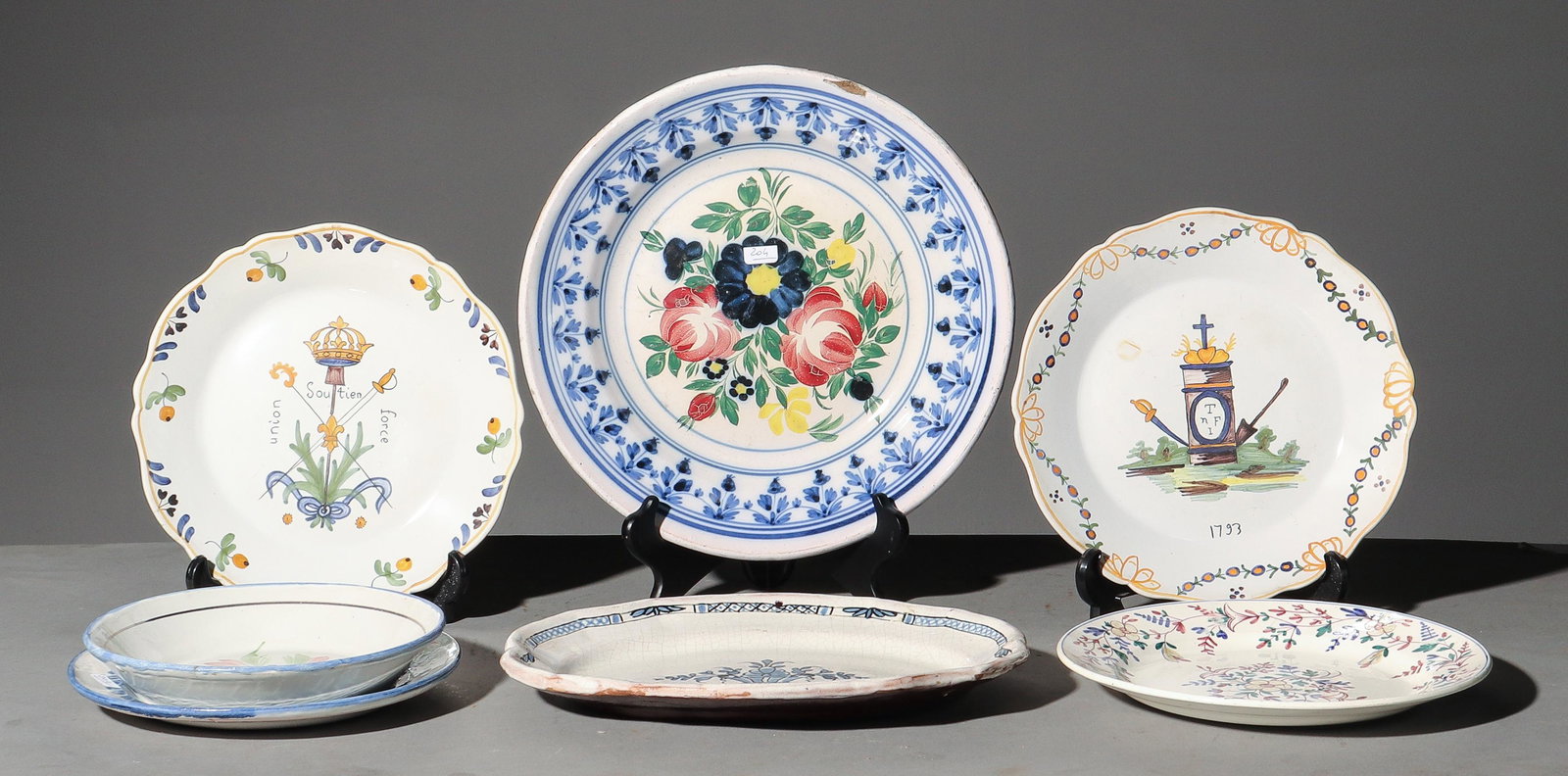 7pcs Assorted French Pottery Plates / Bowl (1 of 5)