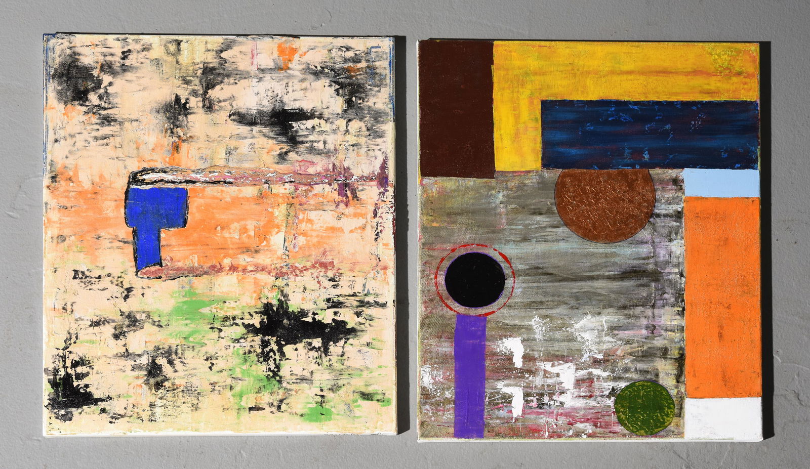 2pcs Unframed Abstract Oil on Canvas Art (1 of 2)