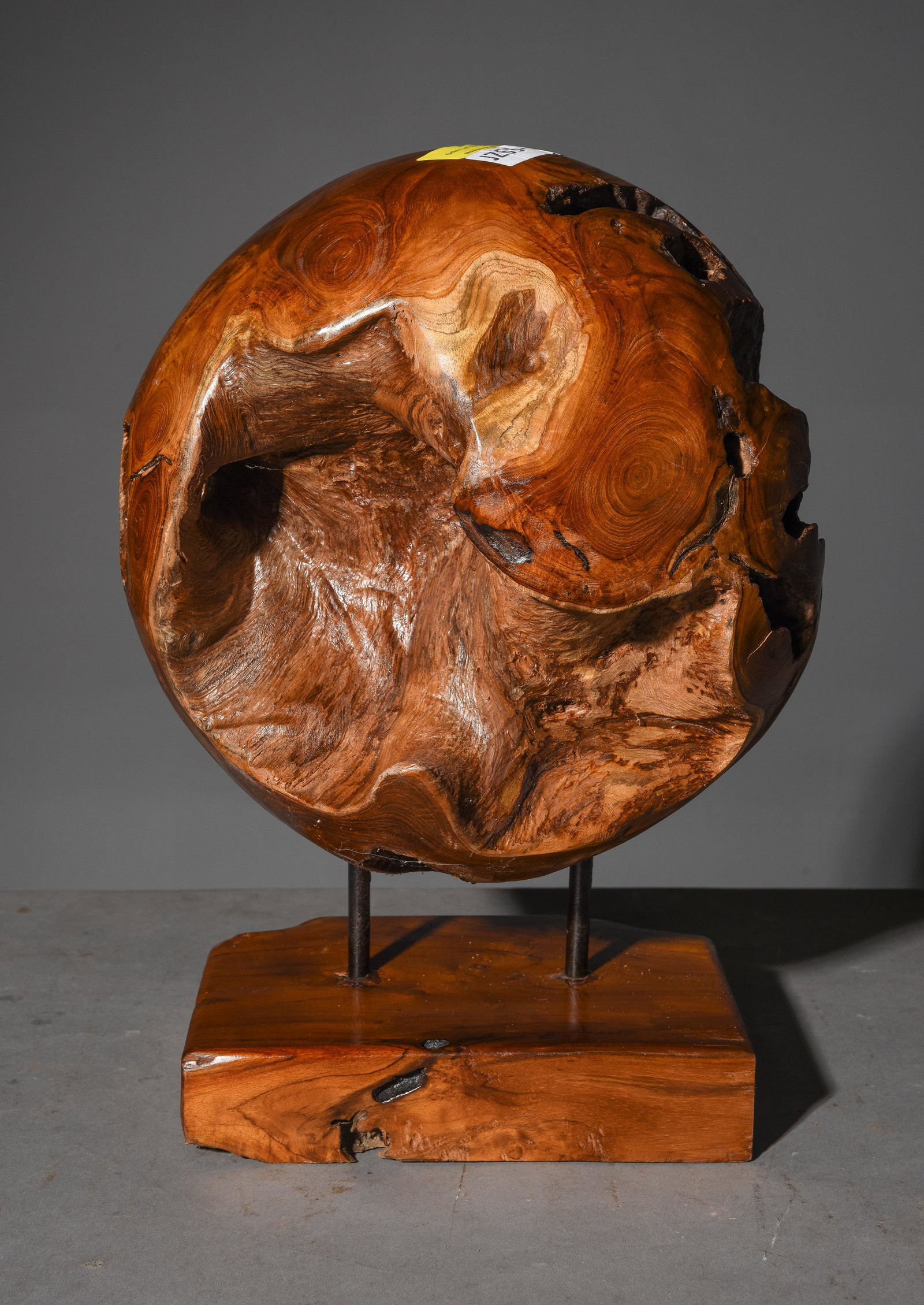 Teak Root Carved "Globe" on Stand (1 of 4)