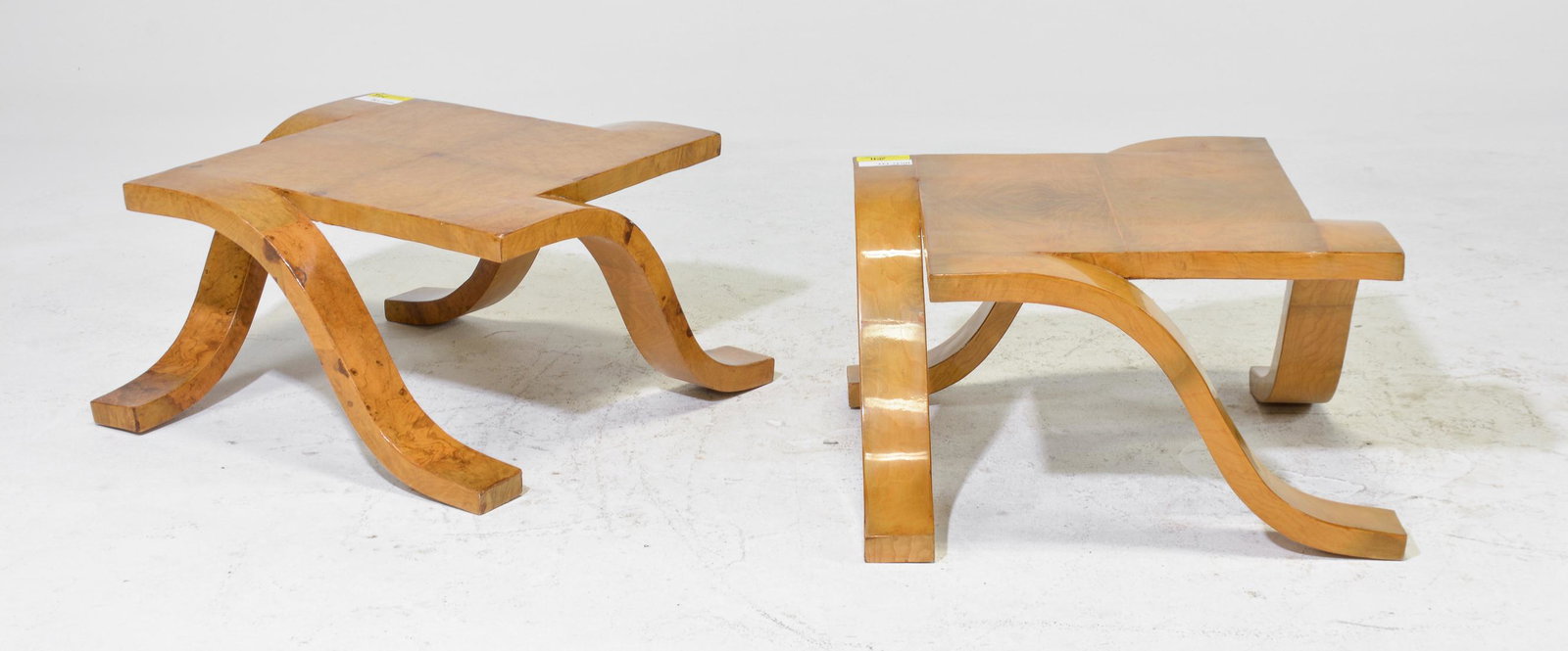 New Item, 2 Burled Art Deco Style Tables (1 of 3)