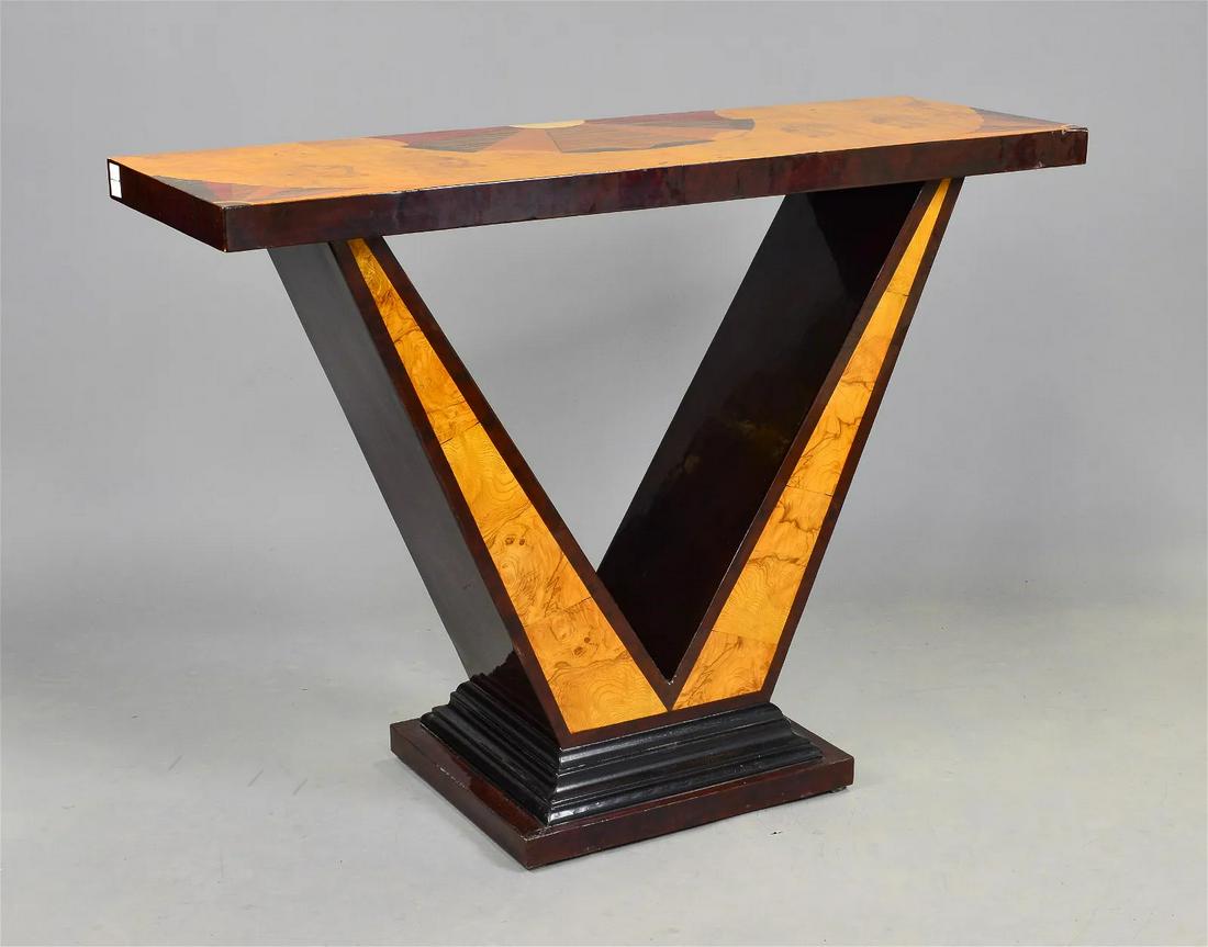 Art Deco Style V Shaped Base Console / Hall Table (1 of 2)