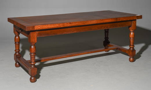 Louis XIII Style Oak Farm Table with Drawers: French Louis XIII Style Oak Farm Table with Drawers - 31 in tall x 79 x 33, Floor to apron is 24 inches, Length of space between is 65.5 inches