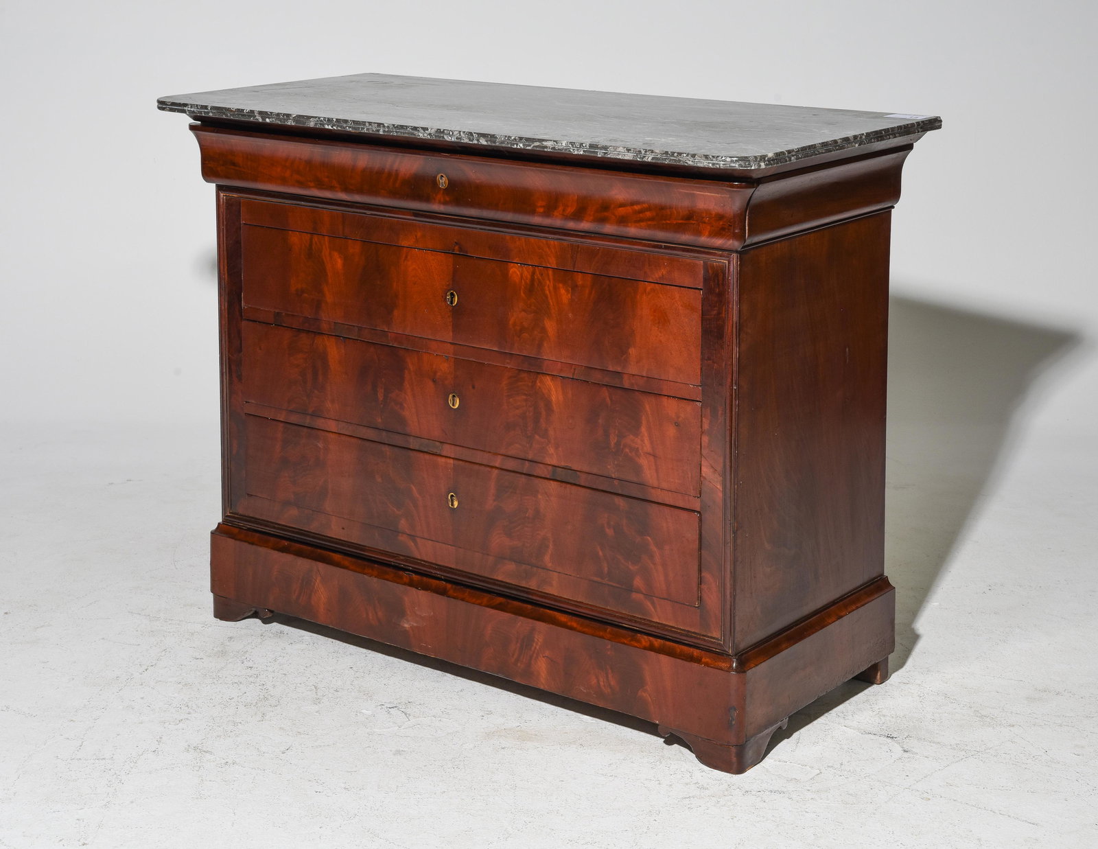 Louis Philippe Style Mahogany Marble Top Commode (1 of 6)