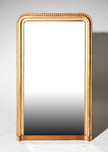 Louis Philippe Style Large Gold Gilt Framed Mirror: French Louis Philippe Style Large Gold Gilt Framed Mirror - 67 in tall x 41 x 3