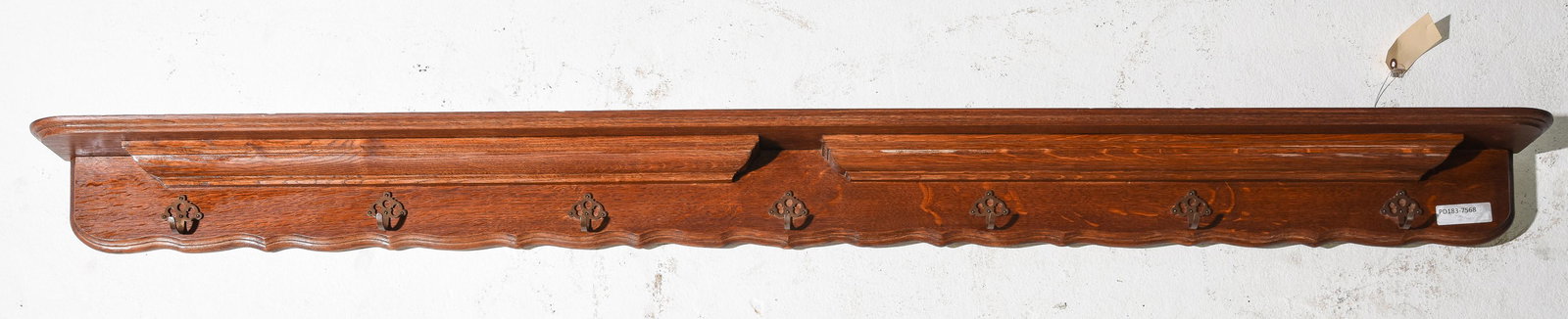 French Oak Wall Rack with Hooks (1 of 2)