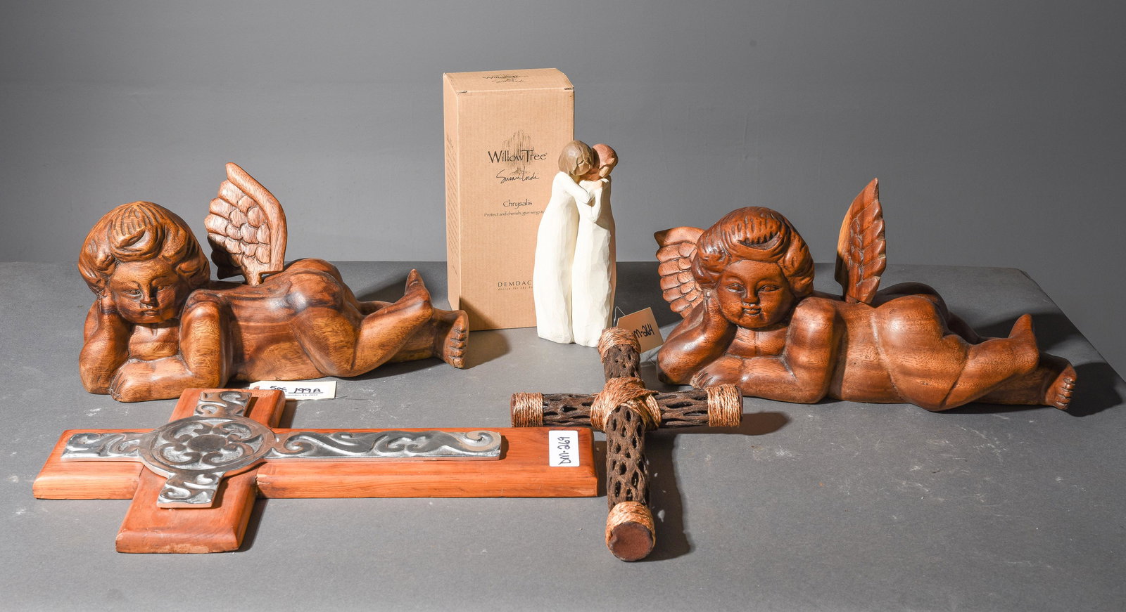 5pcs - Wood Angels / Cherubs, Crosses, Etc (1 of 4)