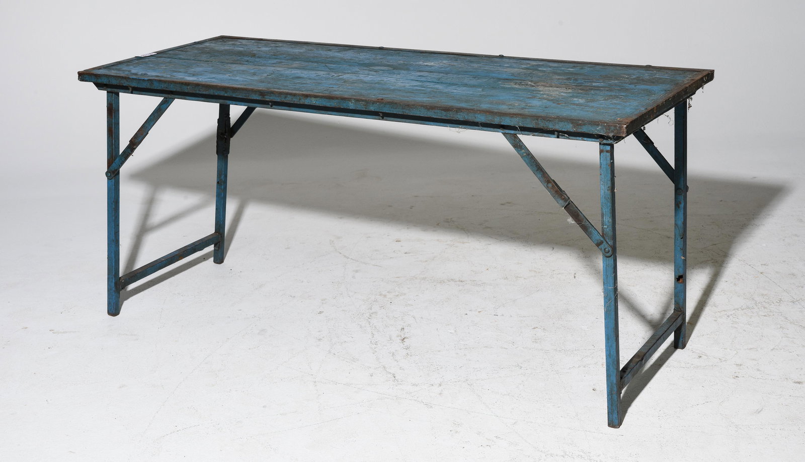 Blue Painted Rustic Folding Table (1 of 2)