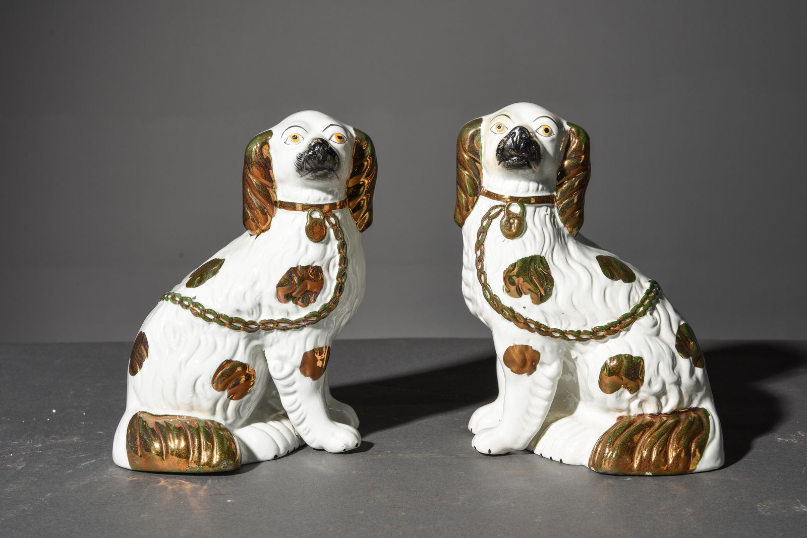 Pair of King Charles Staffordshire Dogs c.1895 (1 of 3)