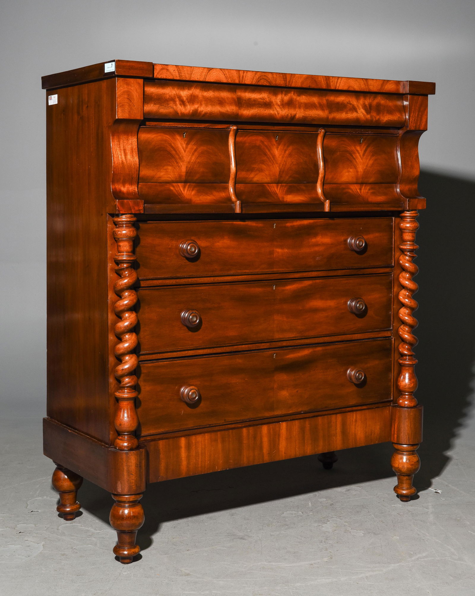Victorian Mahogany Barley Twist Scotch Chest c.1890 (1 of 4)