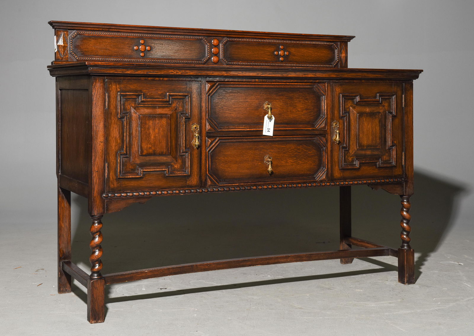 British Oak Barley Twist Sideboard c.1900 (1 of 5)