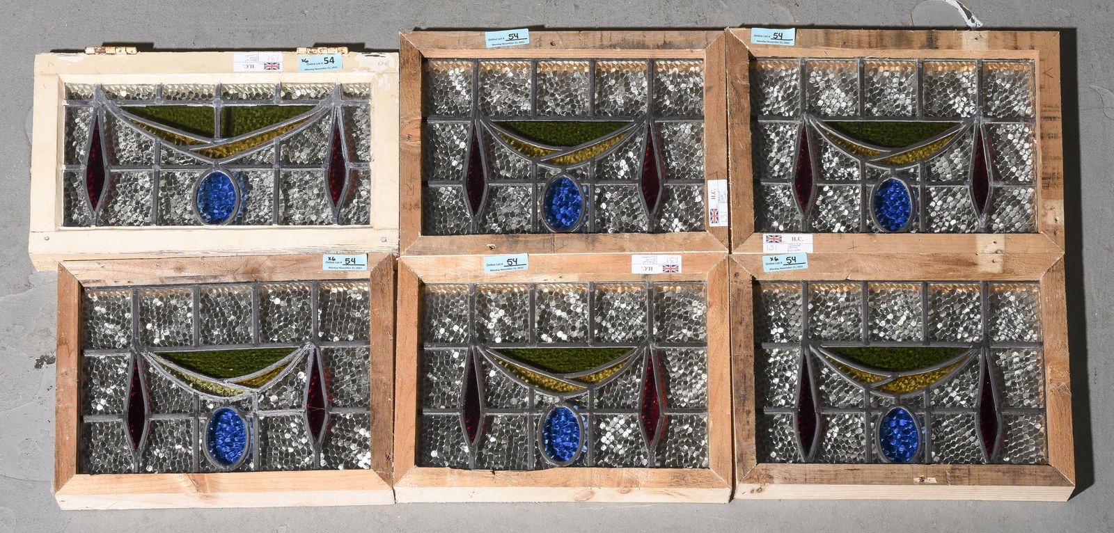 6 British Stained Glass Windows (1 of 2)