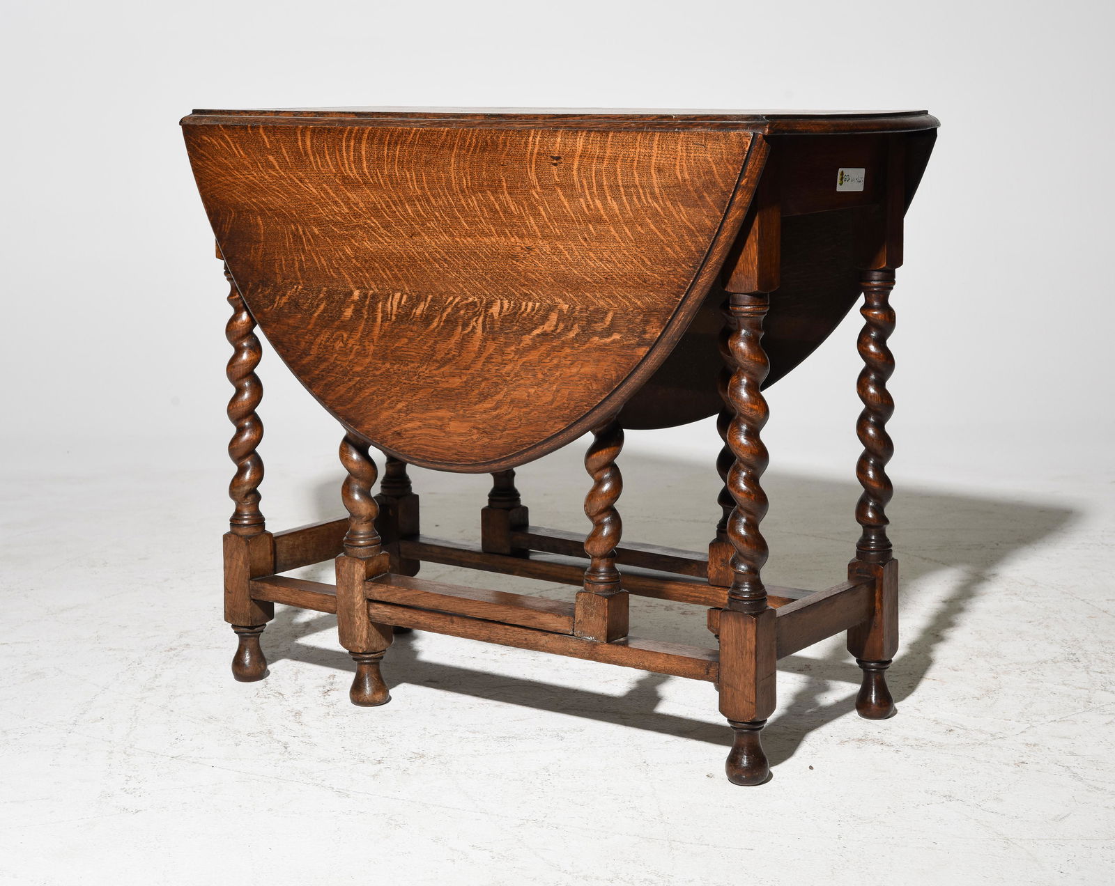 British Oak Barley Twist Drop Leaf Table c.1900 (1 of 2)