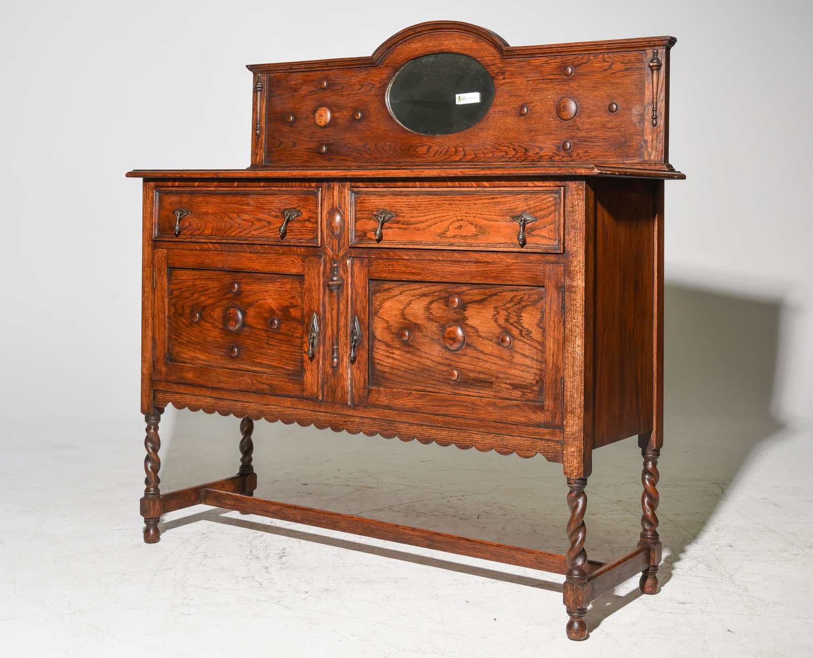 British Oak Barley Twist Sideboard / Server (1 of 5)