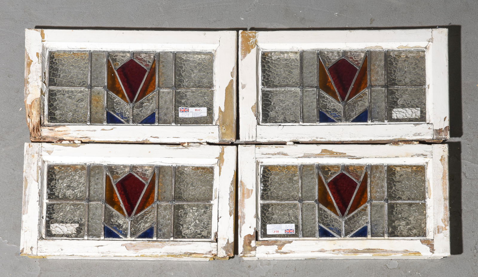 4 British Stained Glass Windows (1 of 2)