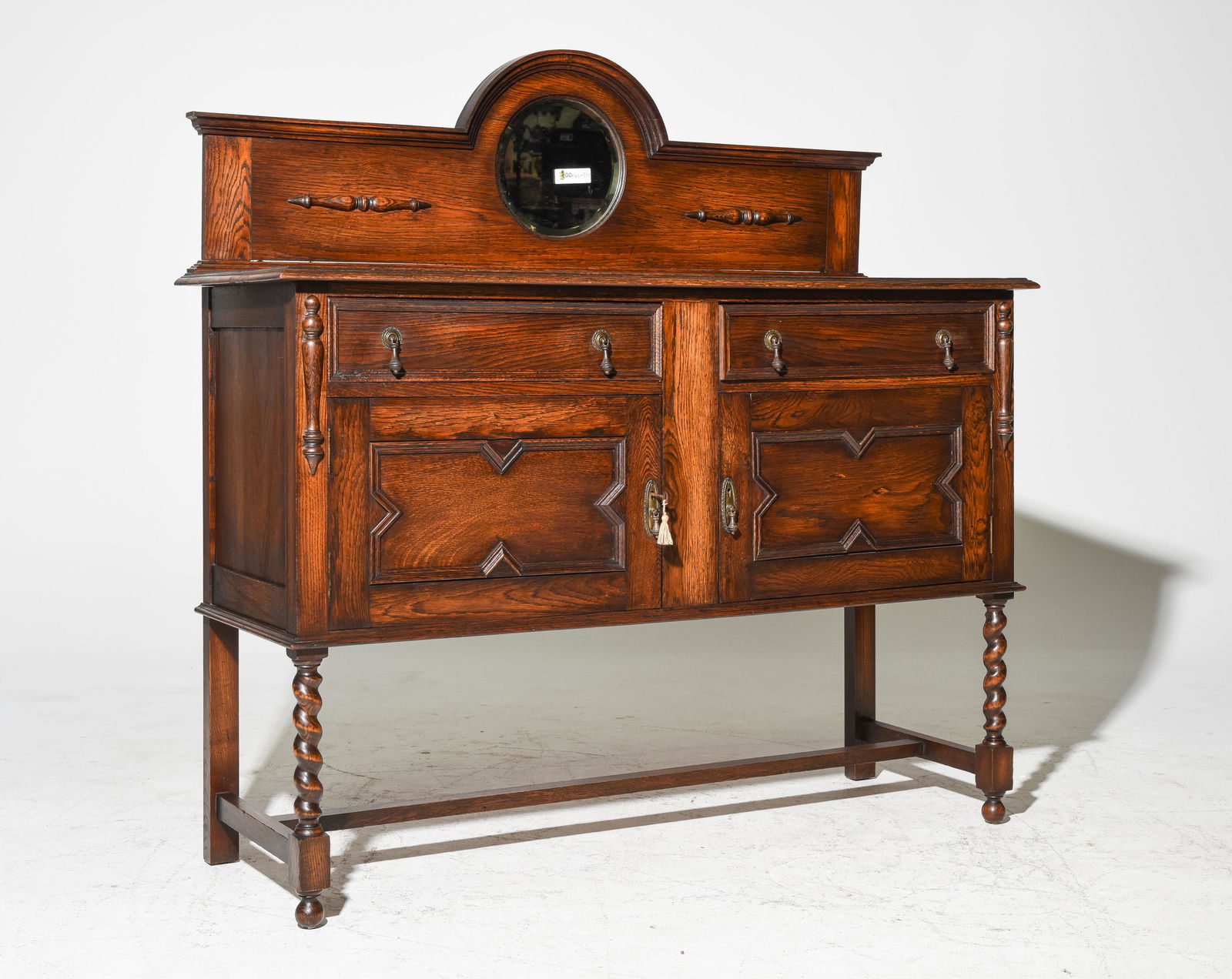 British Oak Barley Twist Sideboard (1 of 5)