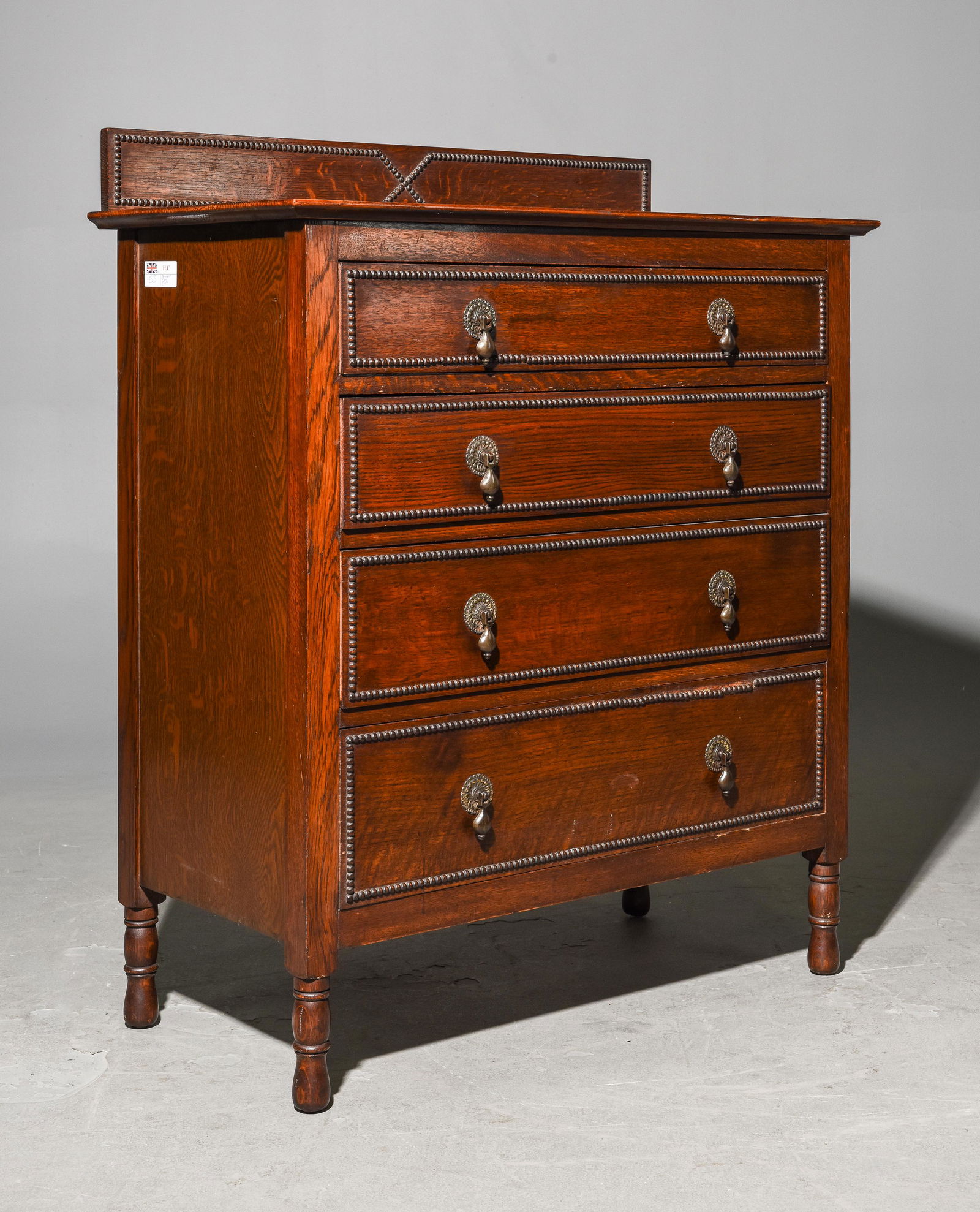 Jacobean Oak 4 Drawer Chest c.1920 (1 of 4)