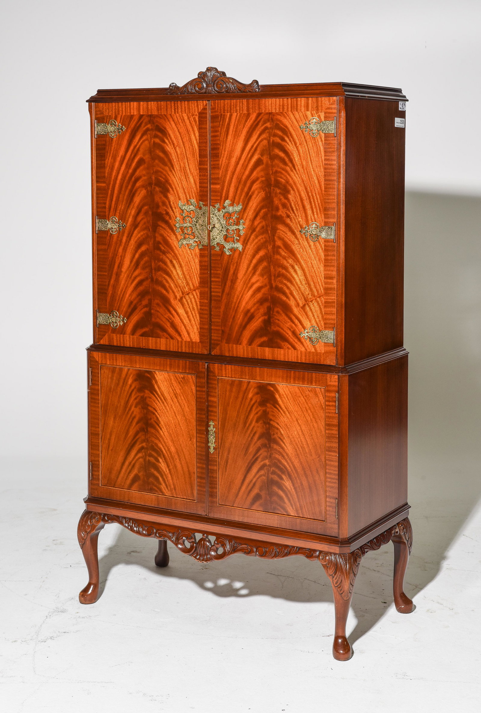 English Mahogany Cocktail Cabinet c.1920's: English Mahogany Cocktail Cabinet c.1920's - 63 in tall x 33 x 17