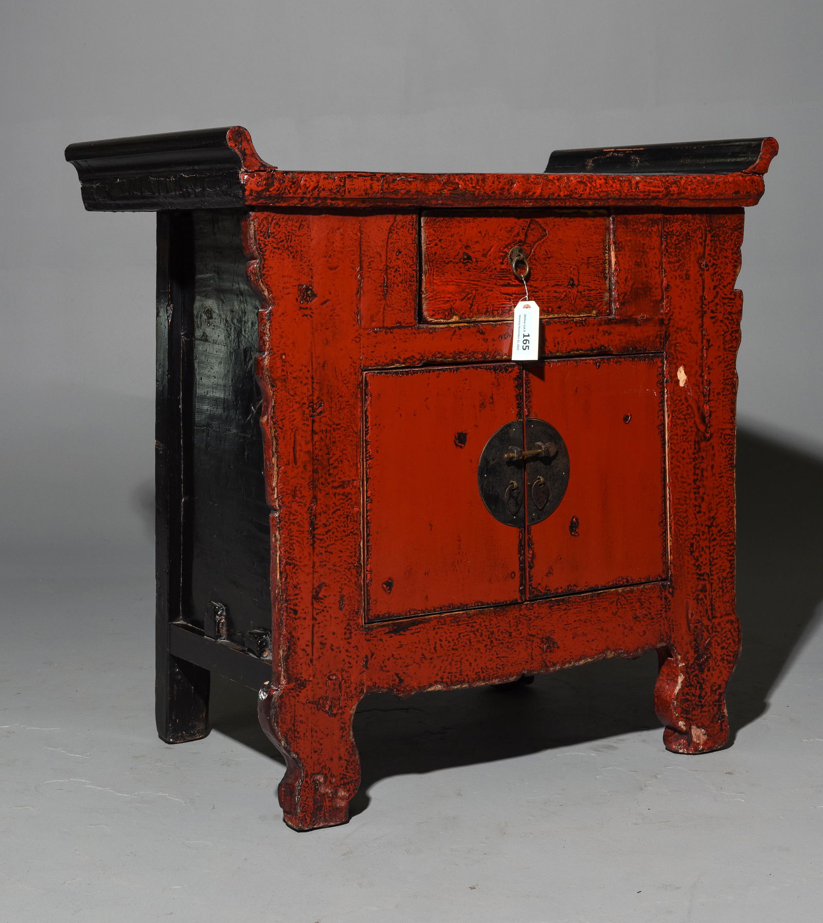 Asian Style Red Painted Cabinet (1 of 4)
