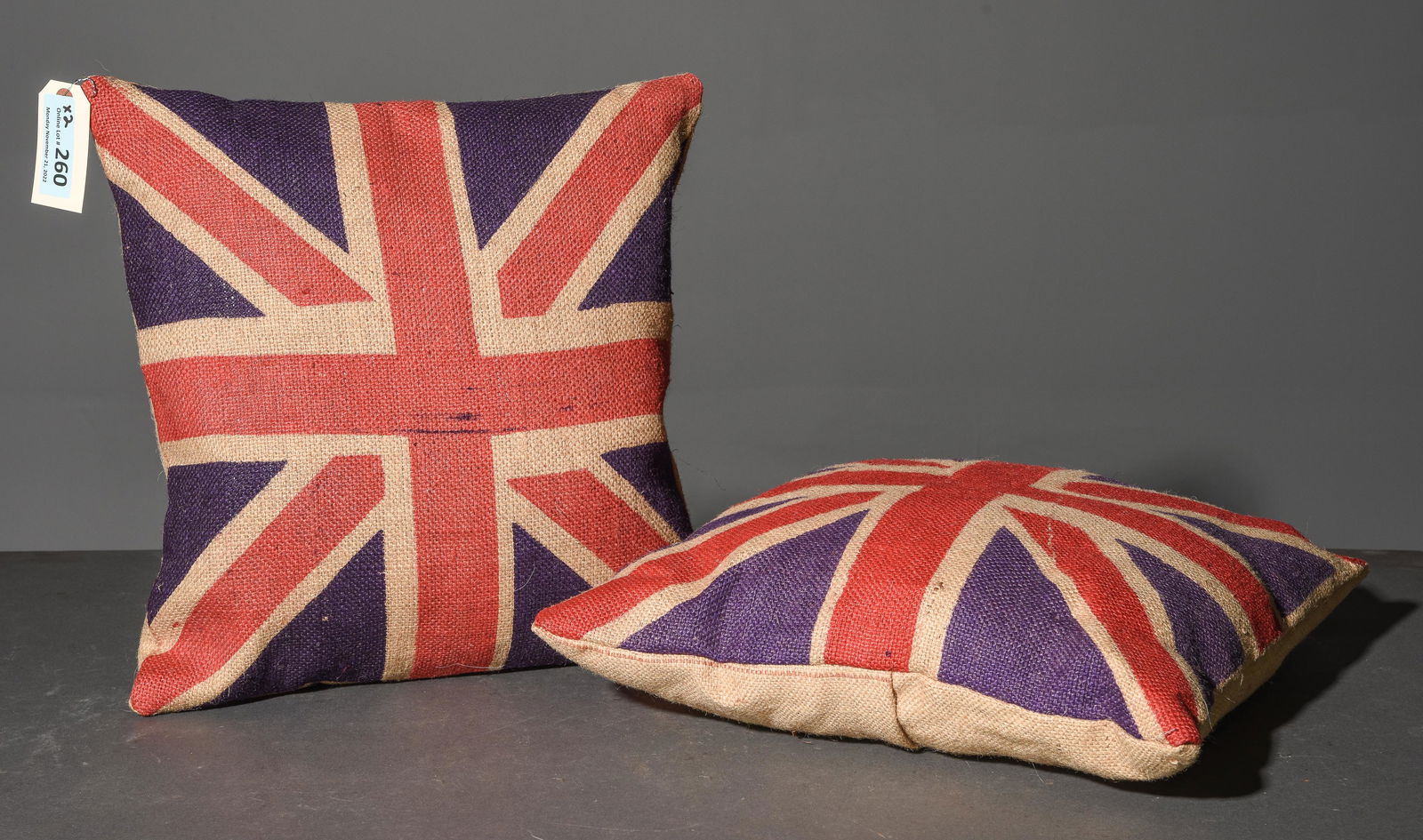2 Union Jack Burlap Decorative / Throw Pillows (1 of 3)
