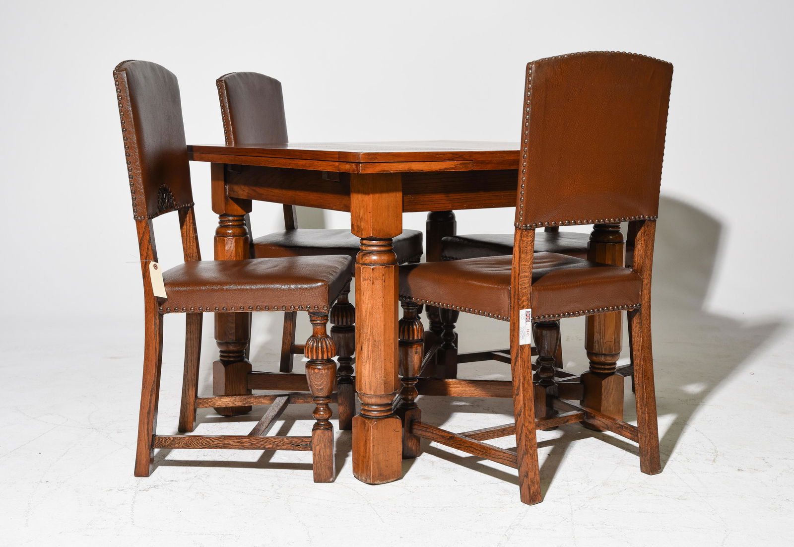 British Oak Draw Leaf Table & 4 Chairs (1 of 4)