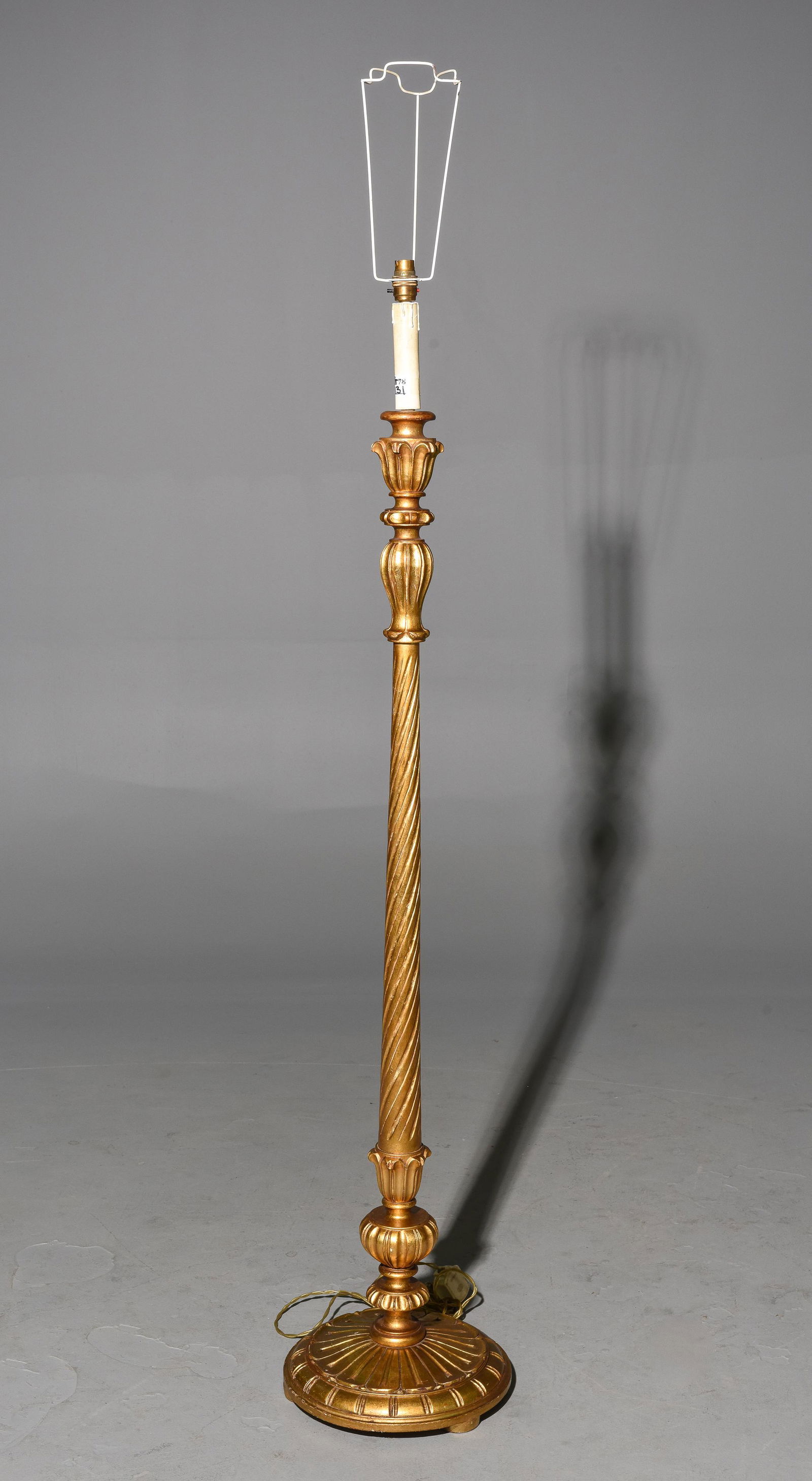 British Gold Gilt Floor Lamp c.1920's (1 of 3)