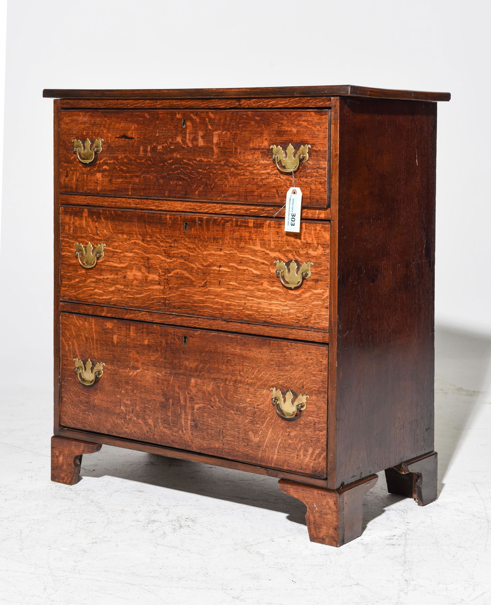 Edwardian Oak 3 Drawer Chest c.1900 (1 of 4)