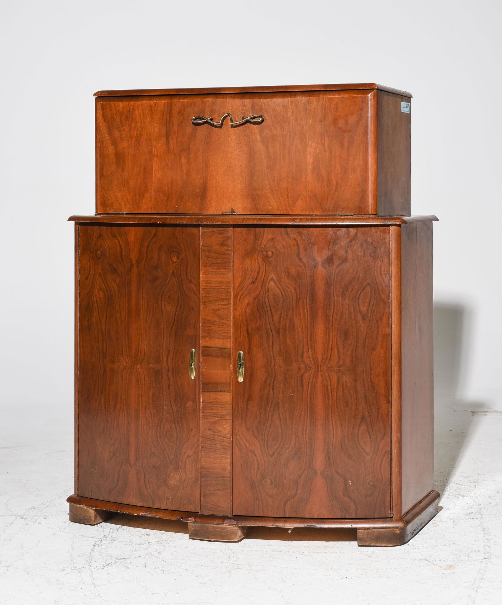 British Walnut Cocktail / Bar Cabinet c.1920's (1 of 3)