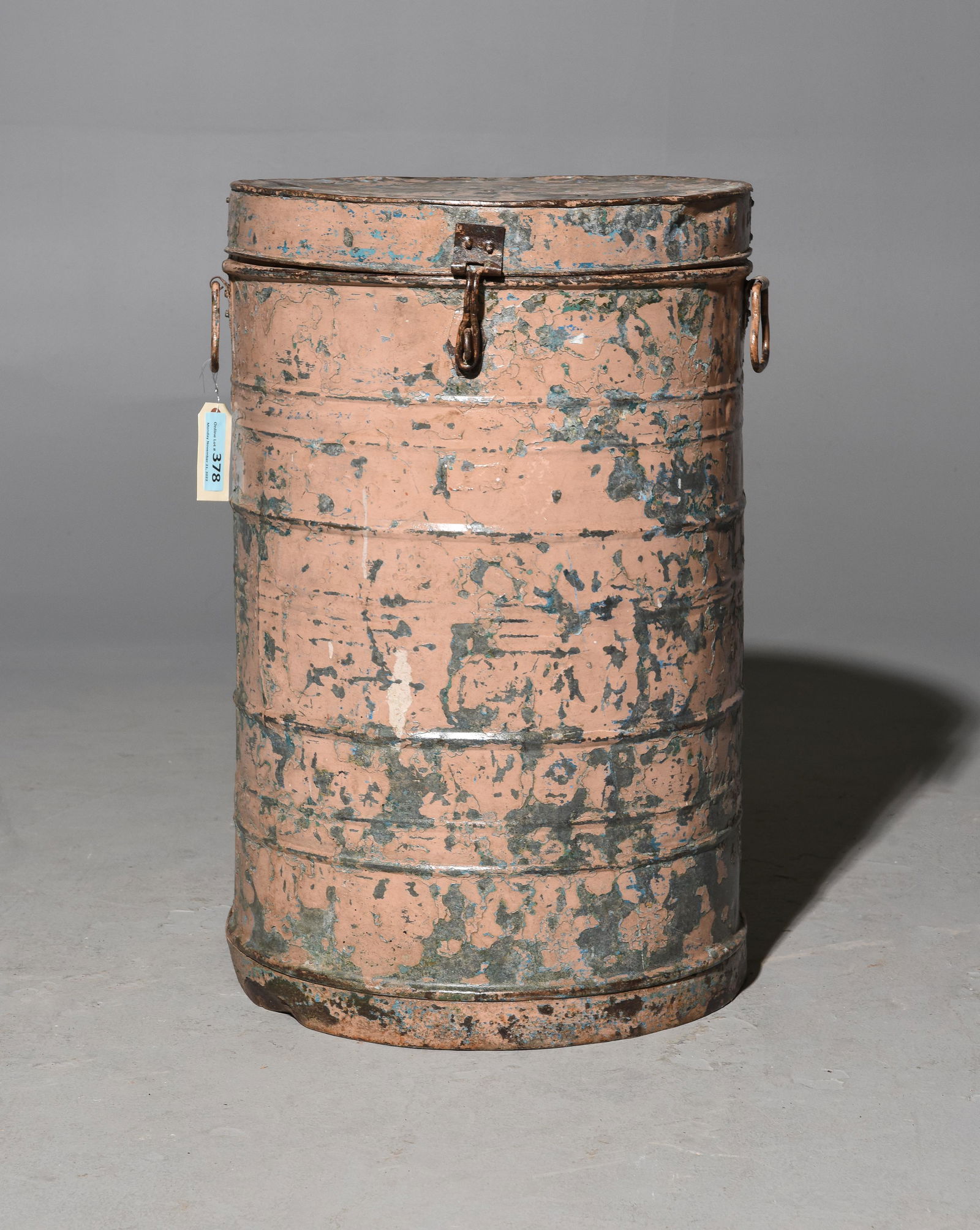 Brown Painted Metal Bin (1 of 3)