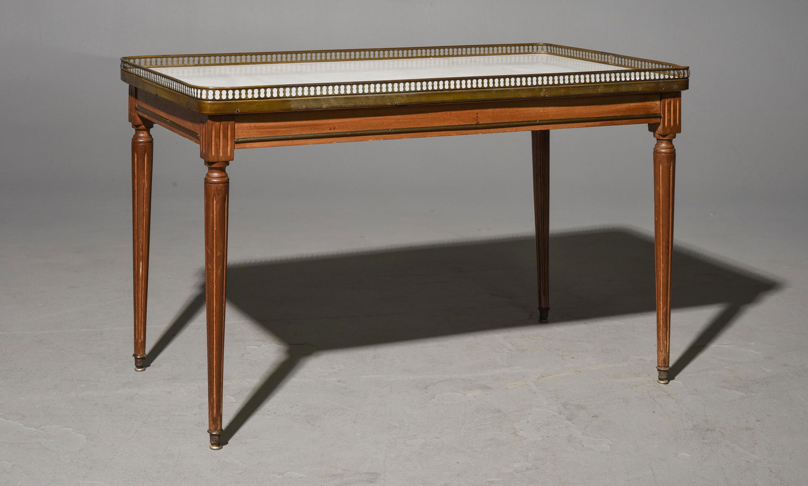 Louis XVI Style White Marble Top Cocktail Table (1 of 2)
