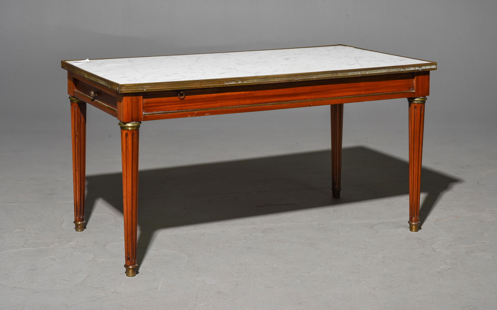 Louis XVI Style White Marble Top Cocktail Table (1 of 2)