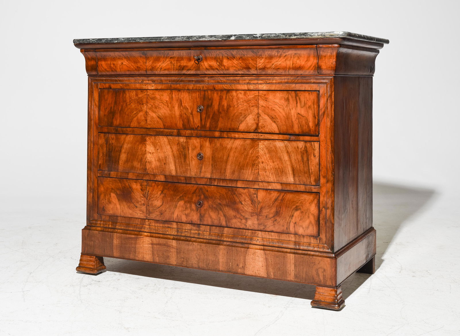Louis Philippe Style Marble Top Walnut Commode (1 of 5)