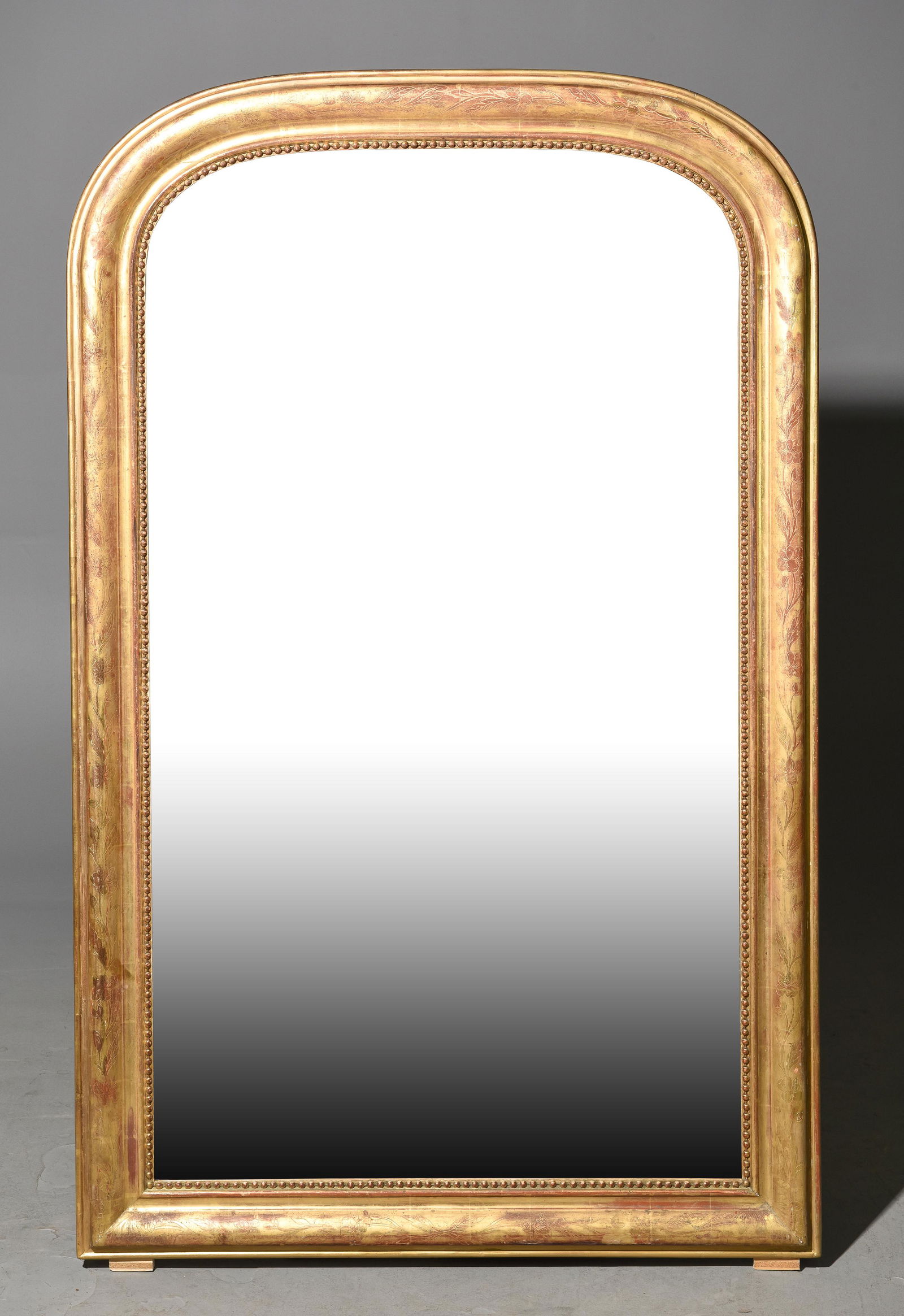 Louis Philippe Style Large Oak Framed Mirror (1 of 5)