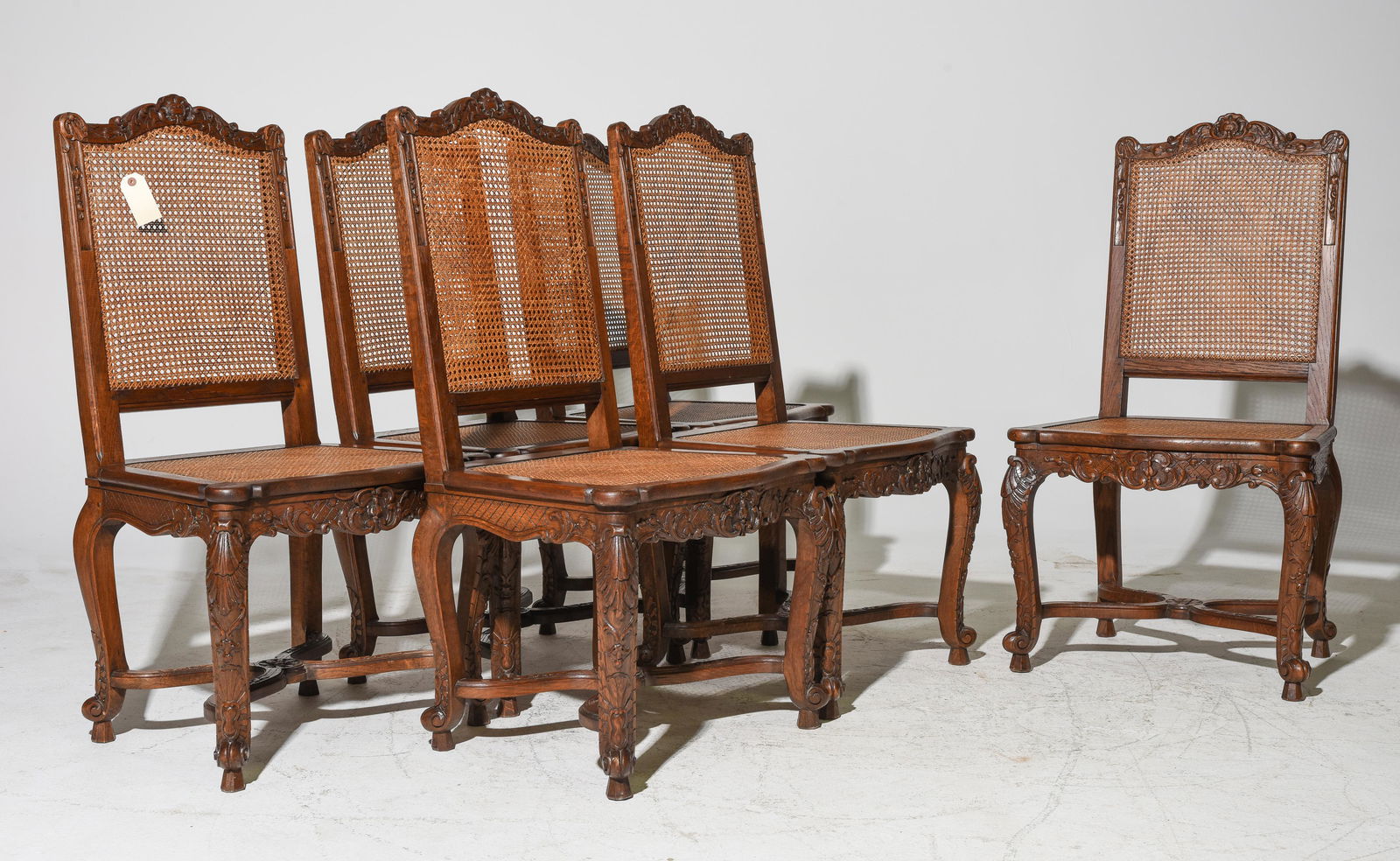 Set of 6 French Regency Style Carved Oak Chairs (1 of 3)