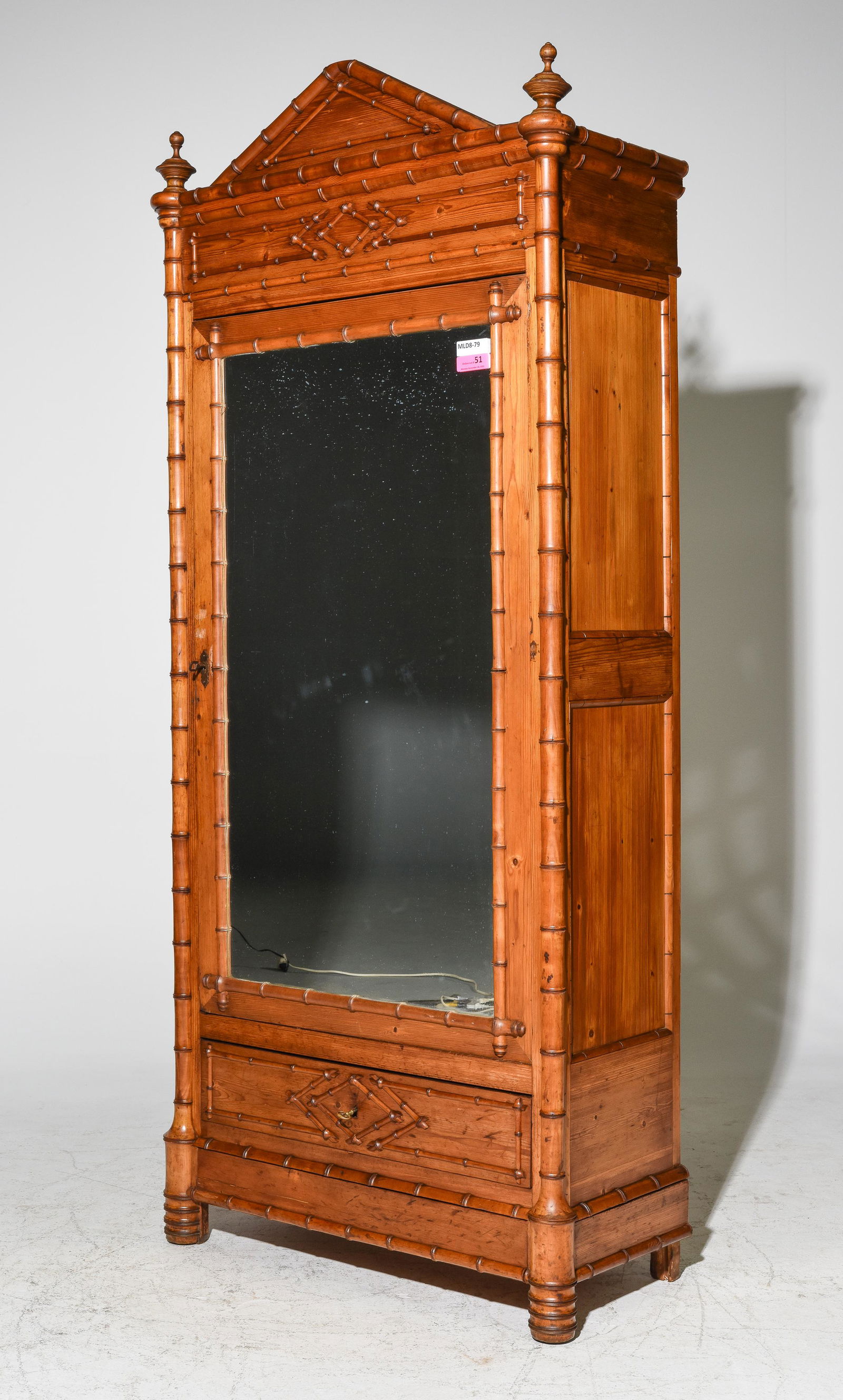 Faux Bamboo Mirror Door Robe (1 of 5)