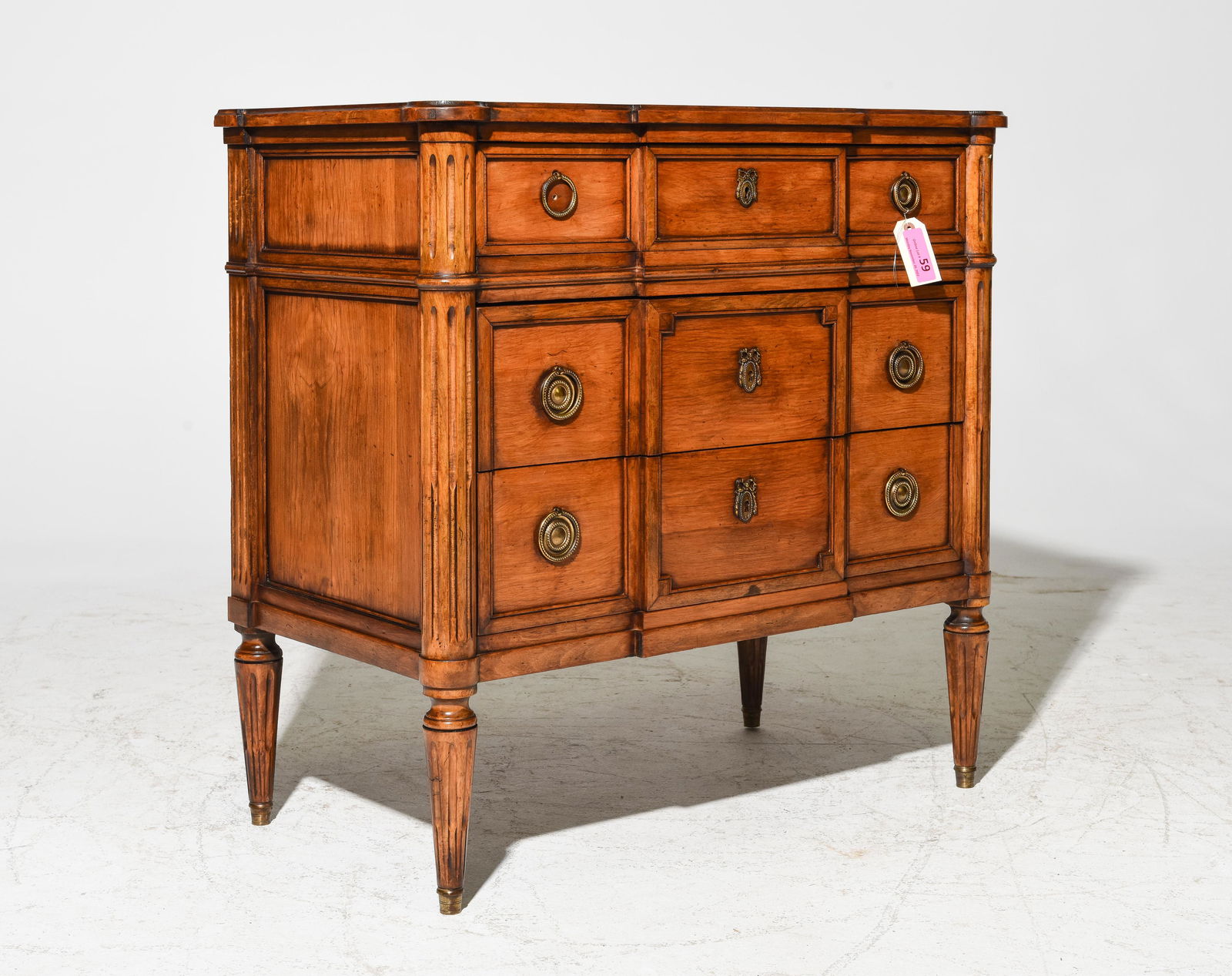 Louis XVI Style Walnut 3 Drawer Chest (1 of 5)