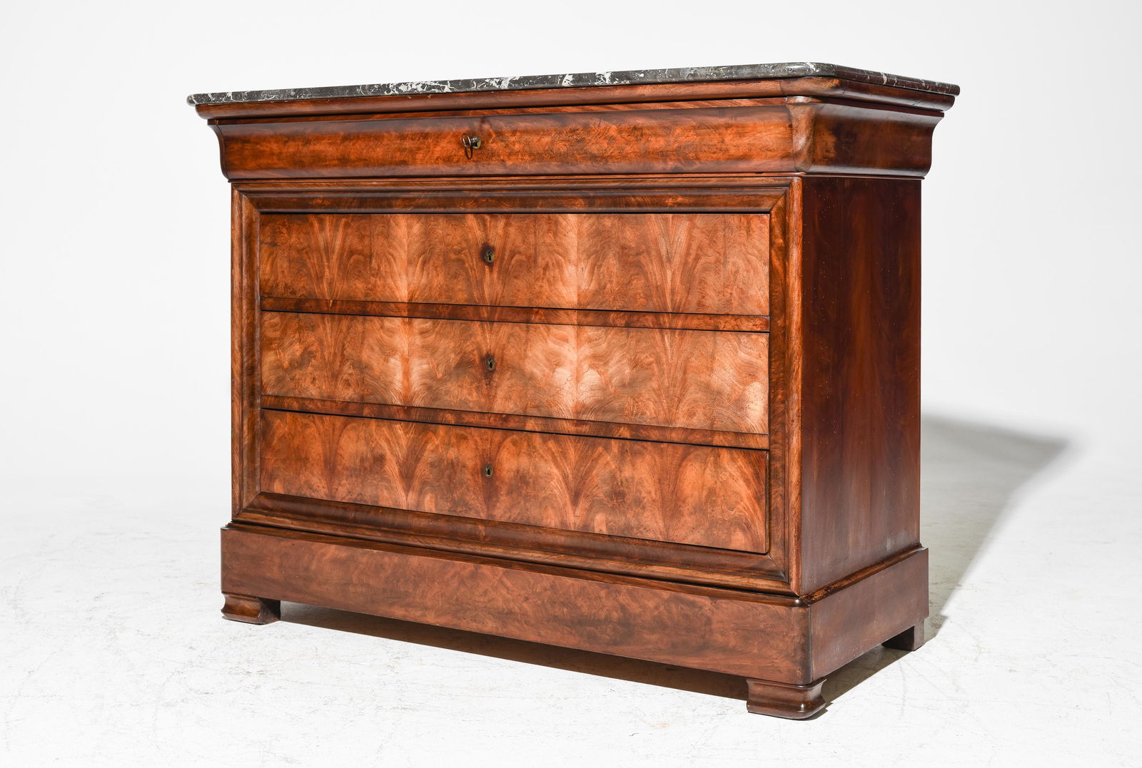 Louis Philippe Style Walnut Marble Top Commode (1 of 6)
