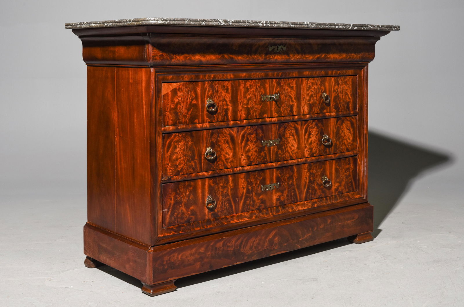 Louis Philippe Style Walnut Marble Top Commode (1 of 6)