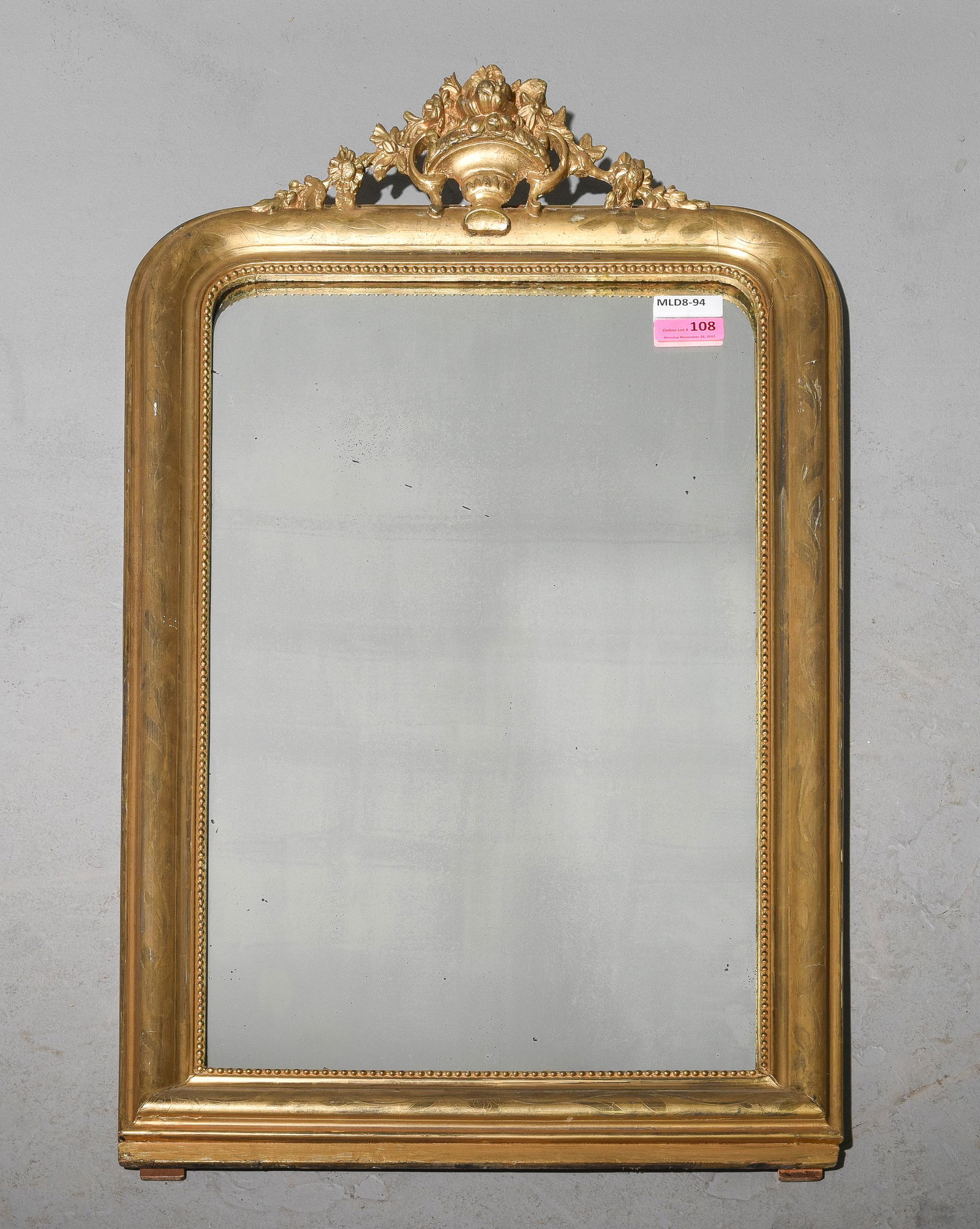Louis Philippe Style Gold Oak Framed Mirror (1 of 6)