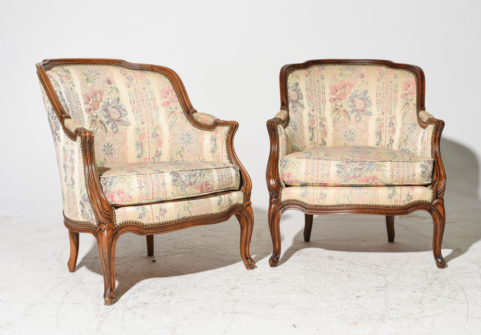2 Louis XV Style Walnut Bergere Chairs (1 of 4)