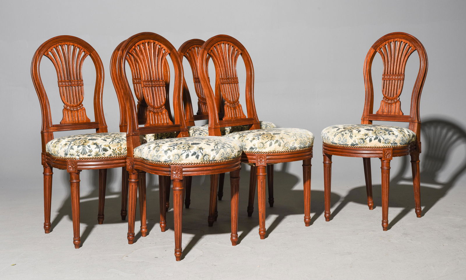Set of 6 Louis XVI Style Oak Dining Chairs (1 of 5)