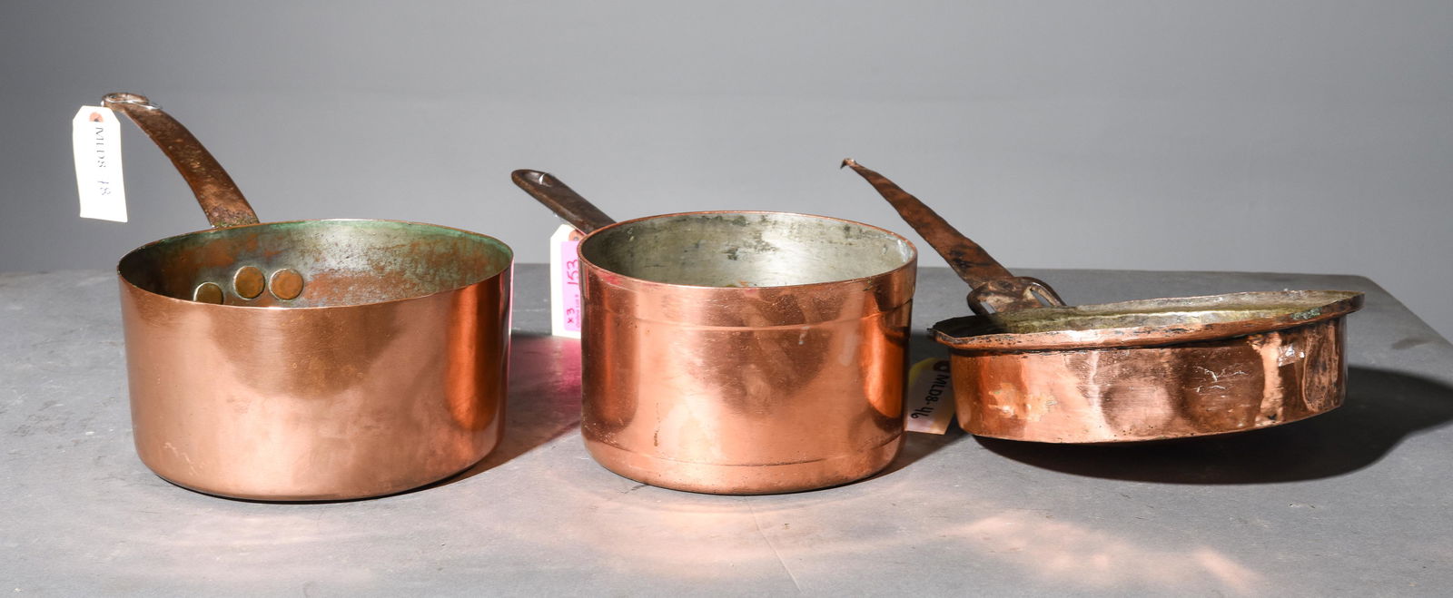 3 French Polished Copper Pans (1 of 3)