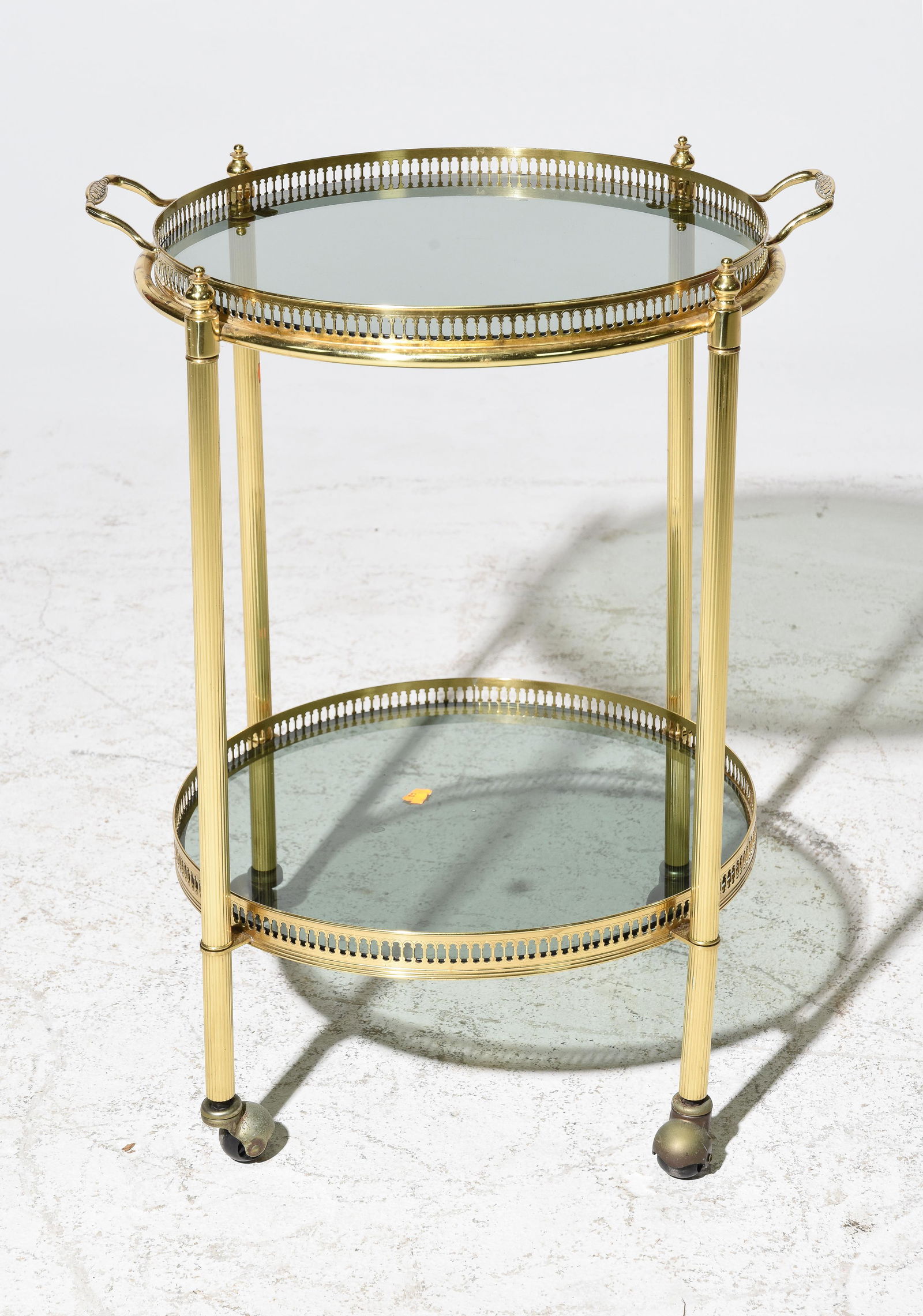 Round Brass Tea Trolley / Bar Cart (1 of 3)