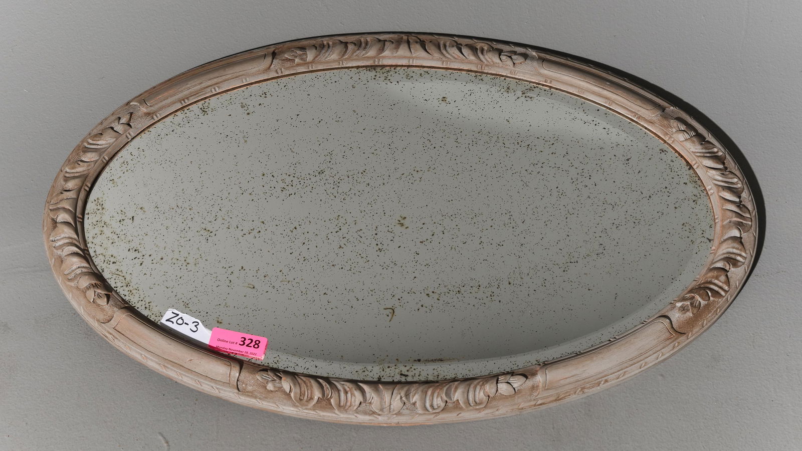 Painted Oval Beveled Mirror (1 of 3)