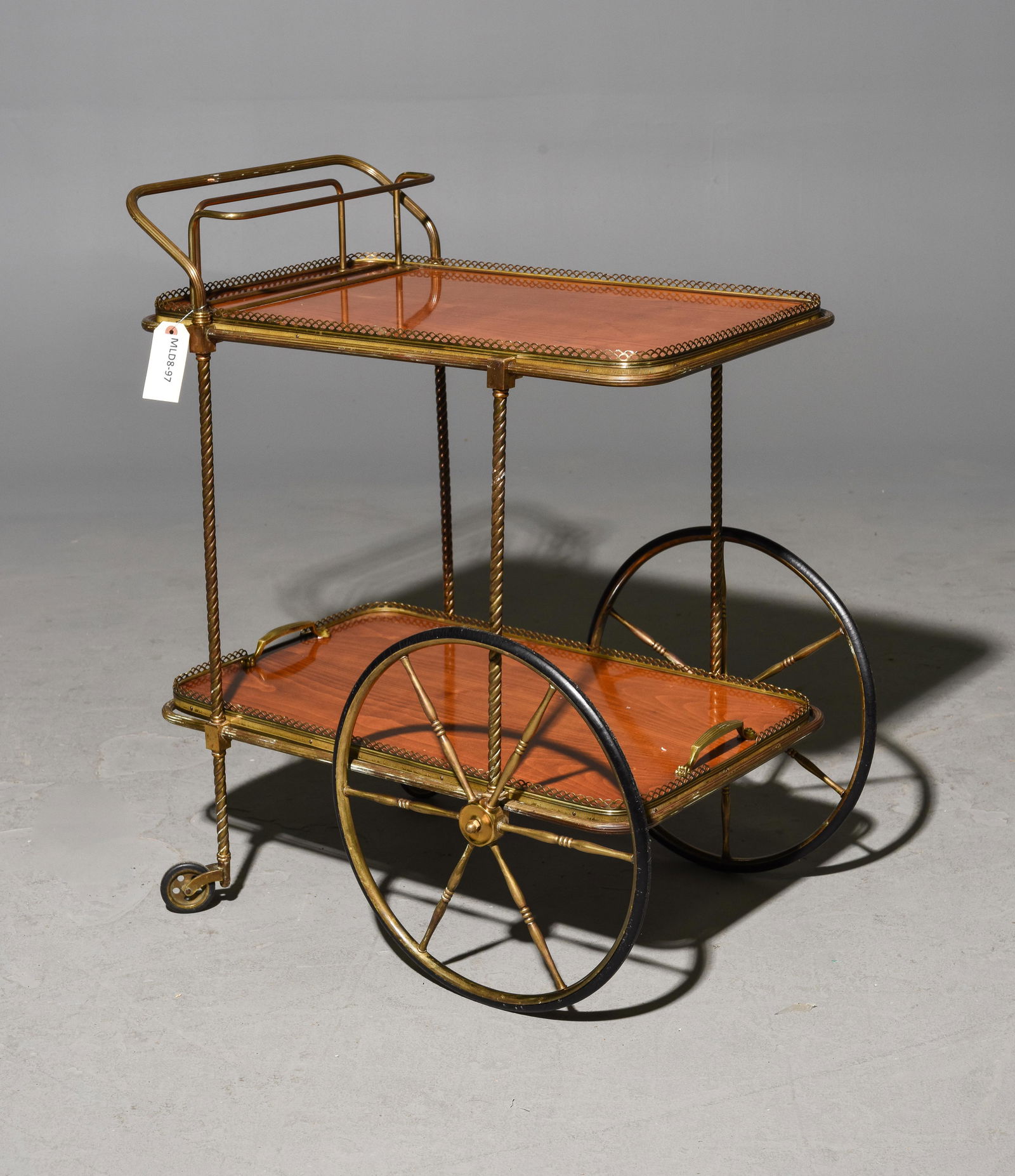 Brass Tea Trolley / Bar Cart with Lift Off Trays (1 of 4)