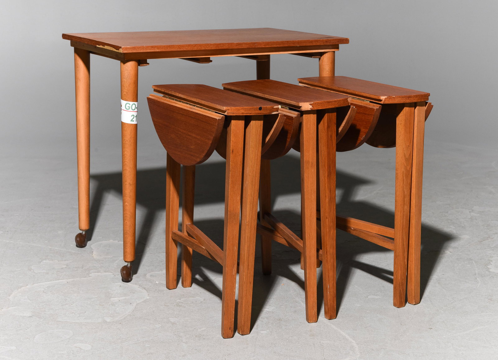 Mid Century Modern Nest Of Tables: Danish Modern Style Nest Of Tables - 22 in tall x 25 x 17