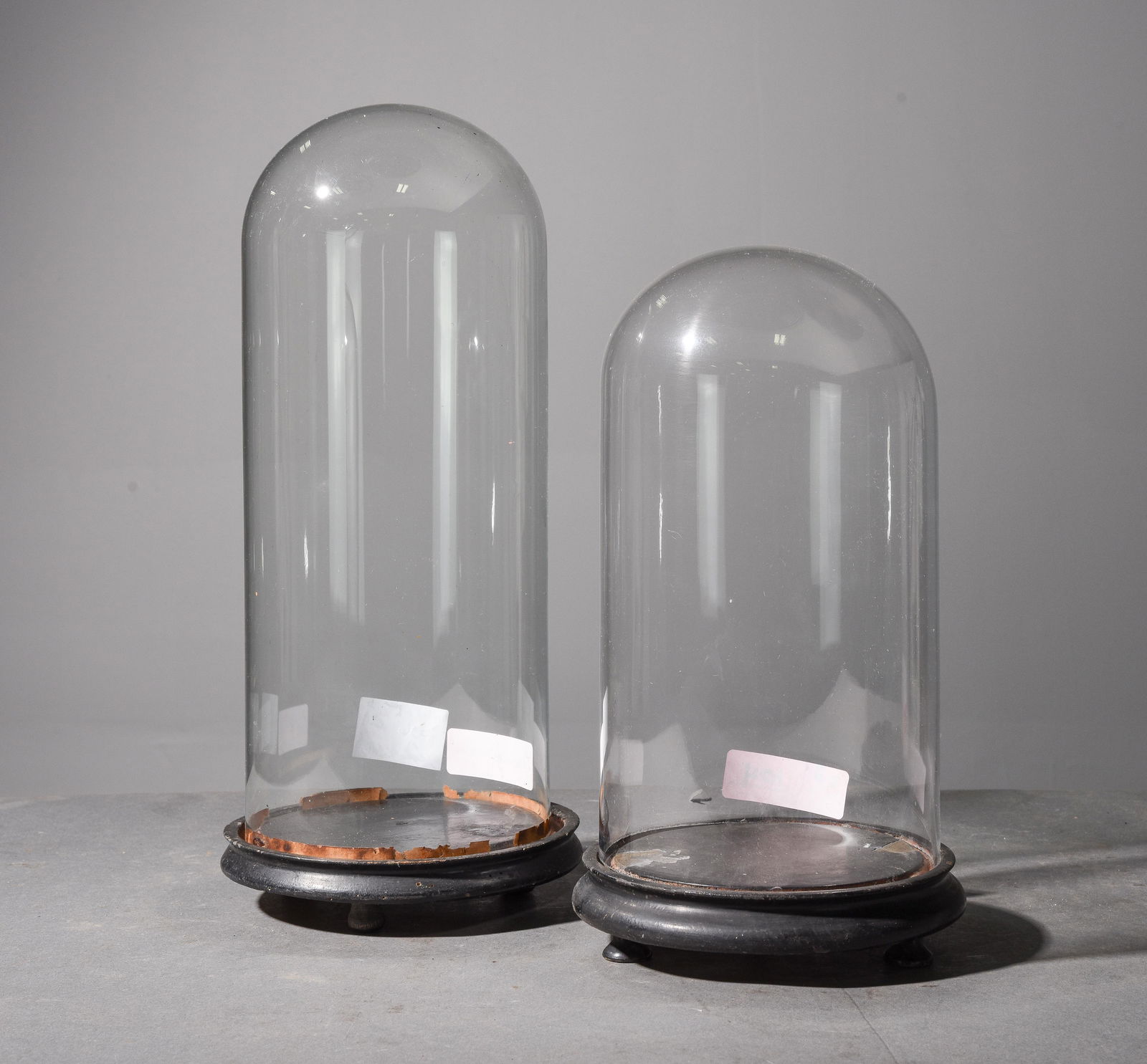 2 Glass Dome Cloches with Wood Bases (1 of 2)