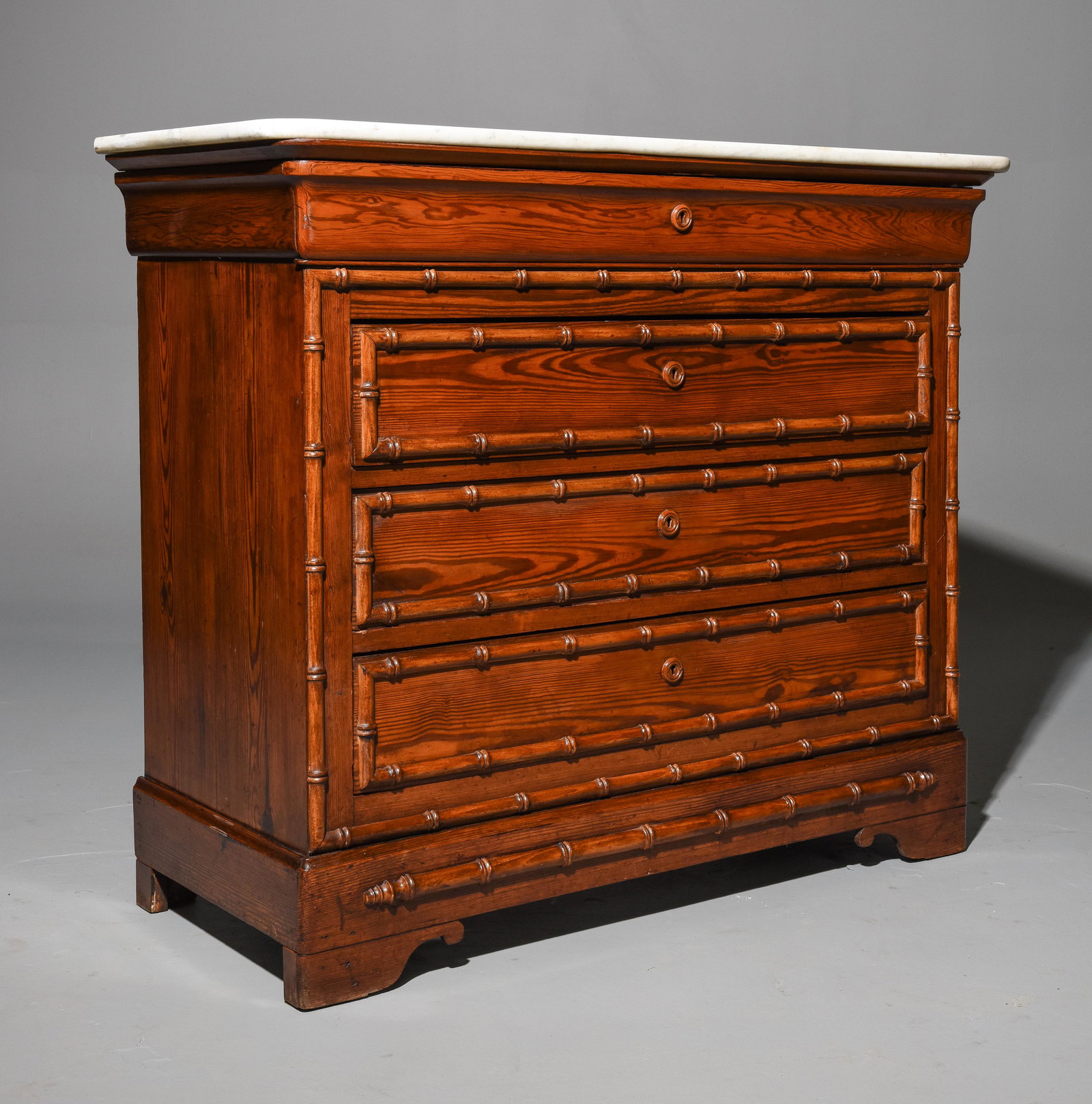 Faux Bamboo White Marble Top Commode #1 (1 of 3)