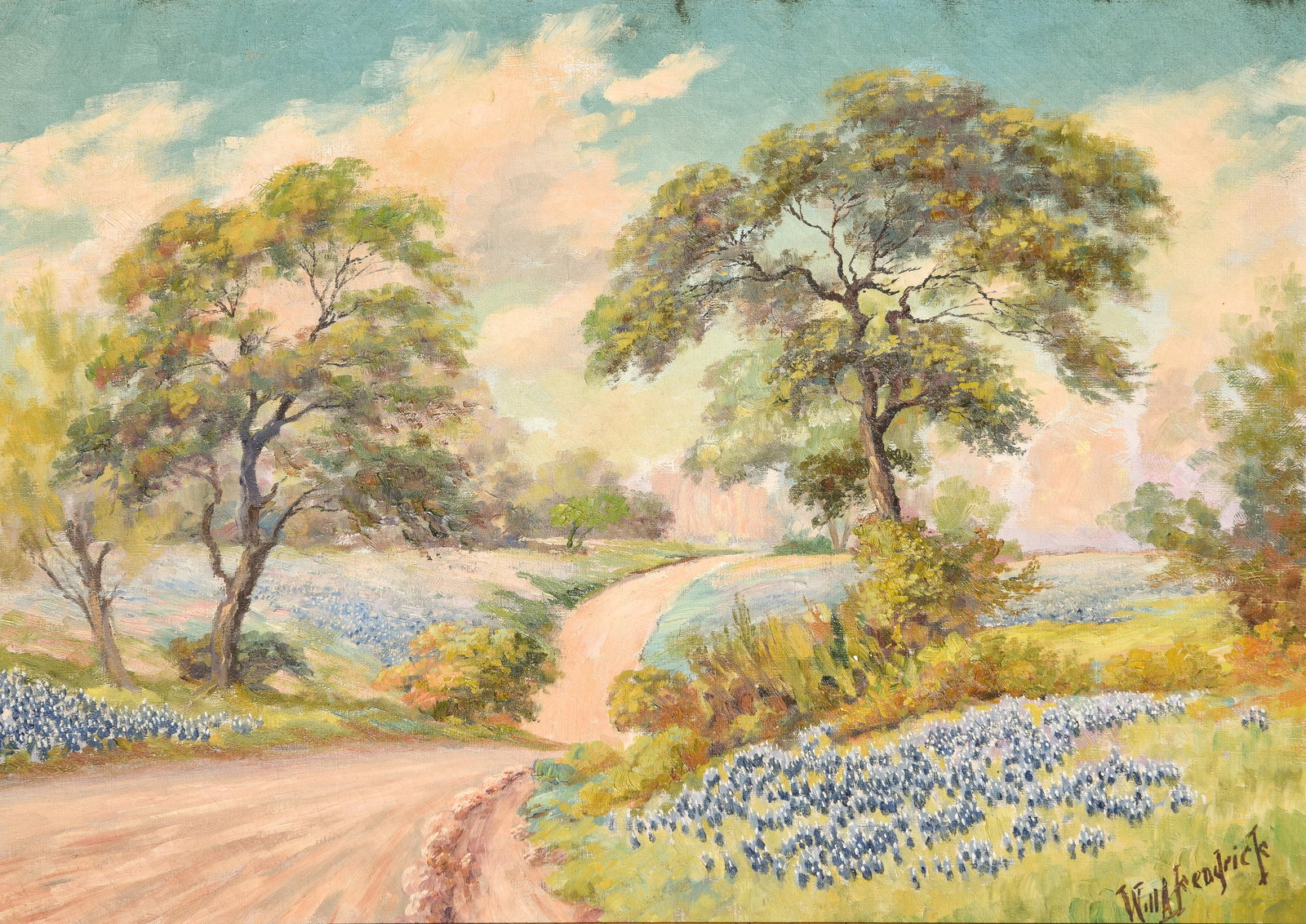 William Kendrick Blue Bonnet Oil on Canvas (1 of 4)