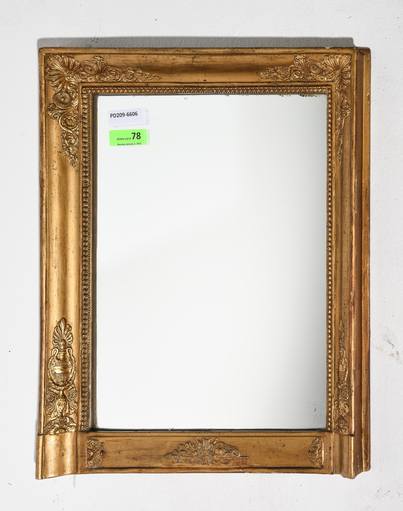 French Gold Framed Small Mirror (1 of 3)