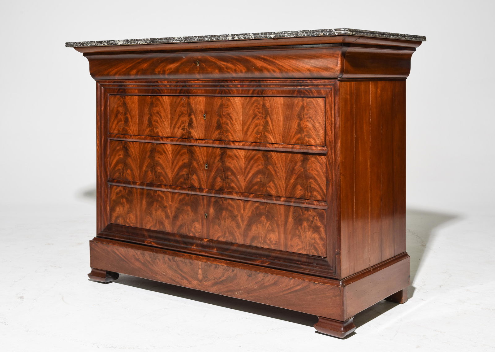 Louis Philippe Style Marble Top Mahogany Commode (1 of 4)